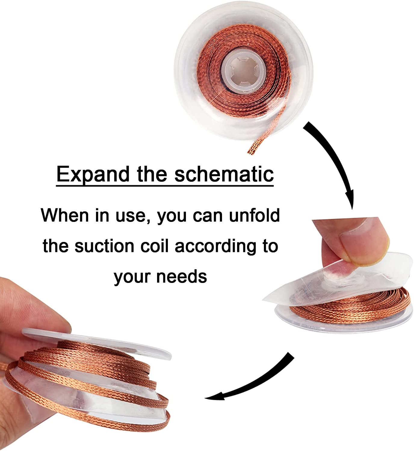 Lesnow Solder Wick Braid 10Ft Length Desoldering Wick Braid Remover Tool Solder Sucker 1 Piece No-Clean Soldering Wick Wire Roll and Disassemble Electrical Components