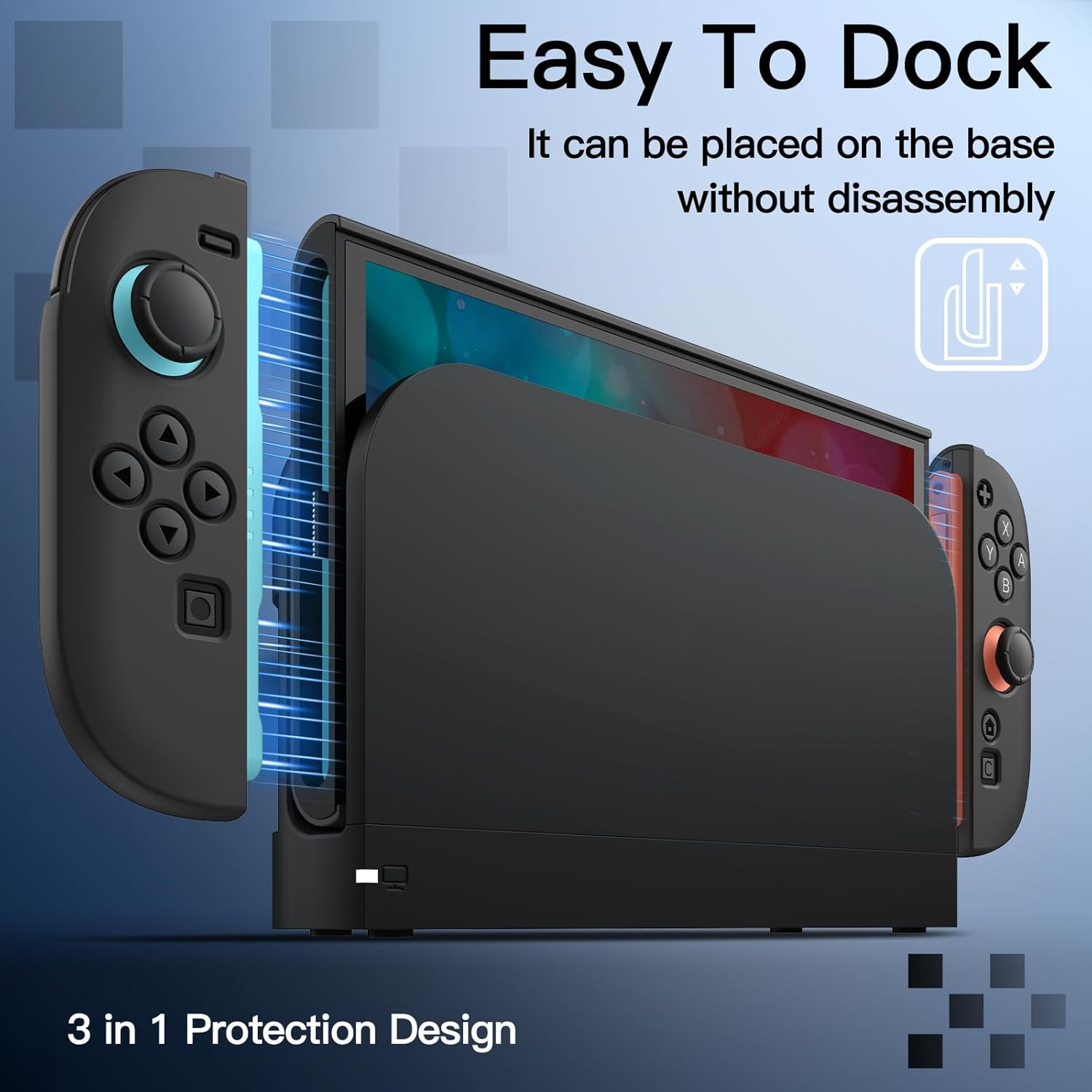 Jetech Slim Dockable Case for Nintendo Switch 2 (2025) 7.9 Inch, Soft TPU Grip Cover for Joy-Con Detachable, Matte Carrying Protective PC Back Shell, Anti-Scratch (Black) image number 6