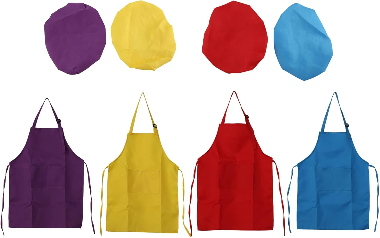 8-Piece Children'S Apron and Chef Hat Set, Adjustable, with 2-Pocket Kitchen Apron Apron image number 1