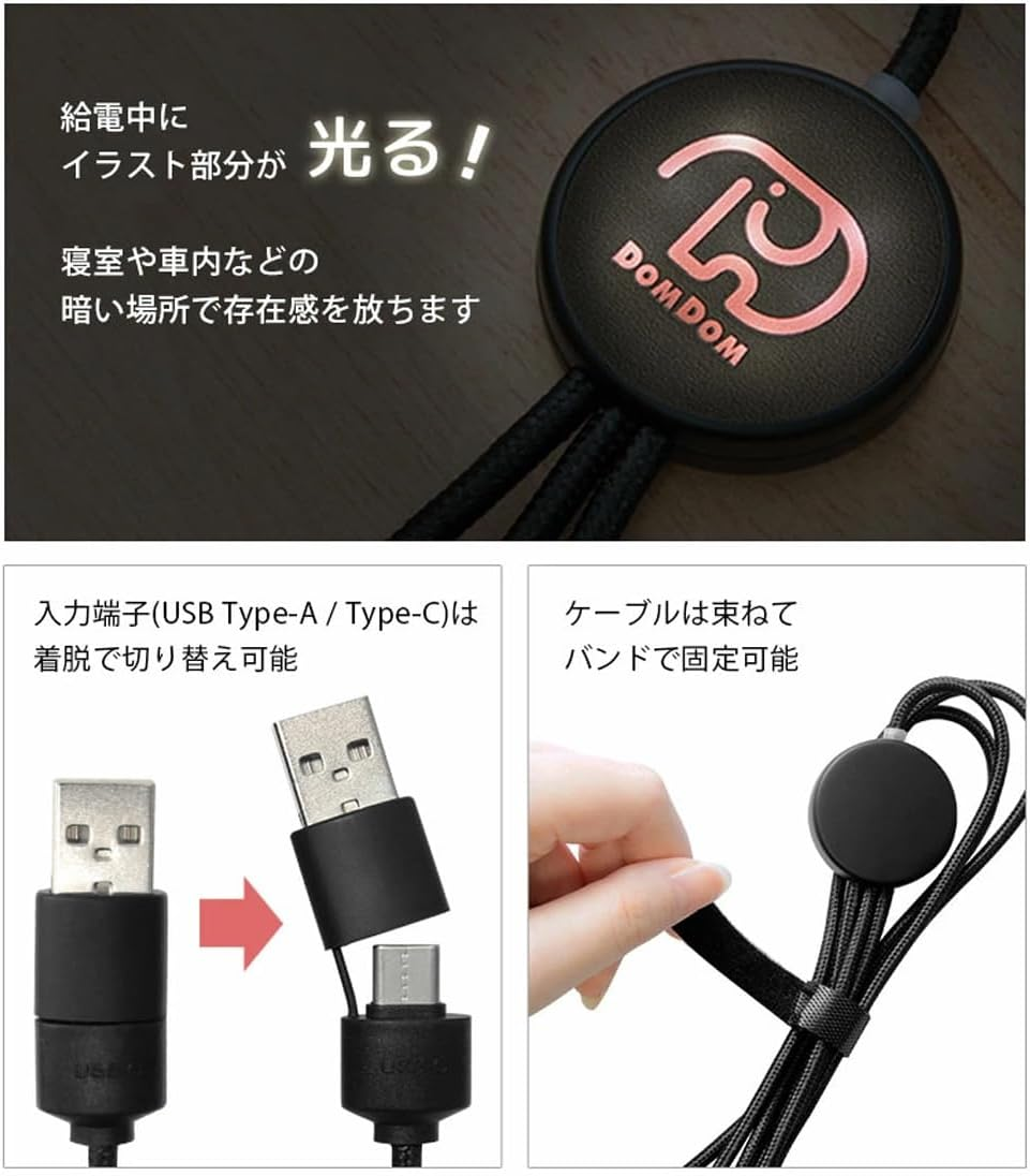 Granthunk Charging Cable, Domdom-Hamburger Flash Multi Charging Cable, Red, Micro-Usb Type-C, 3-In-1 Character, Type C, Iphone Android image number 5