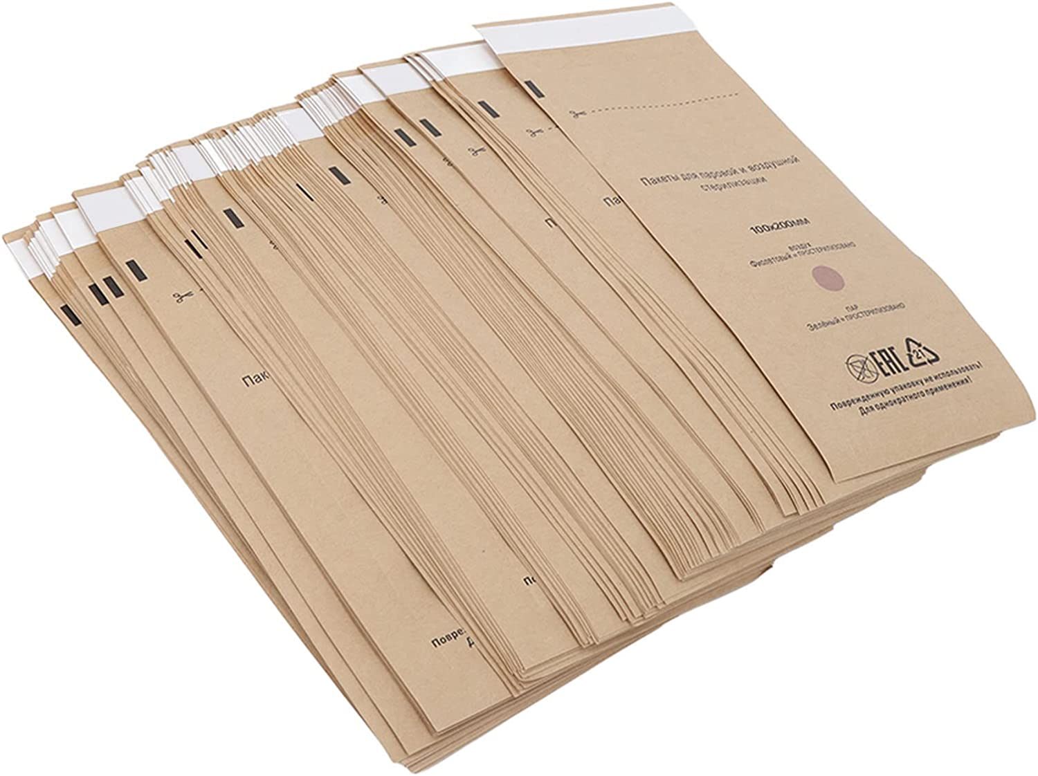 100 Pcs Self Sealing Sterilization Bags for Oral Cavity, Nail Accessories and Cosmetics, Disposable Tools for Sterilizers and Autoclaves, 100X200Mm image number 3