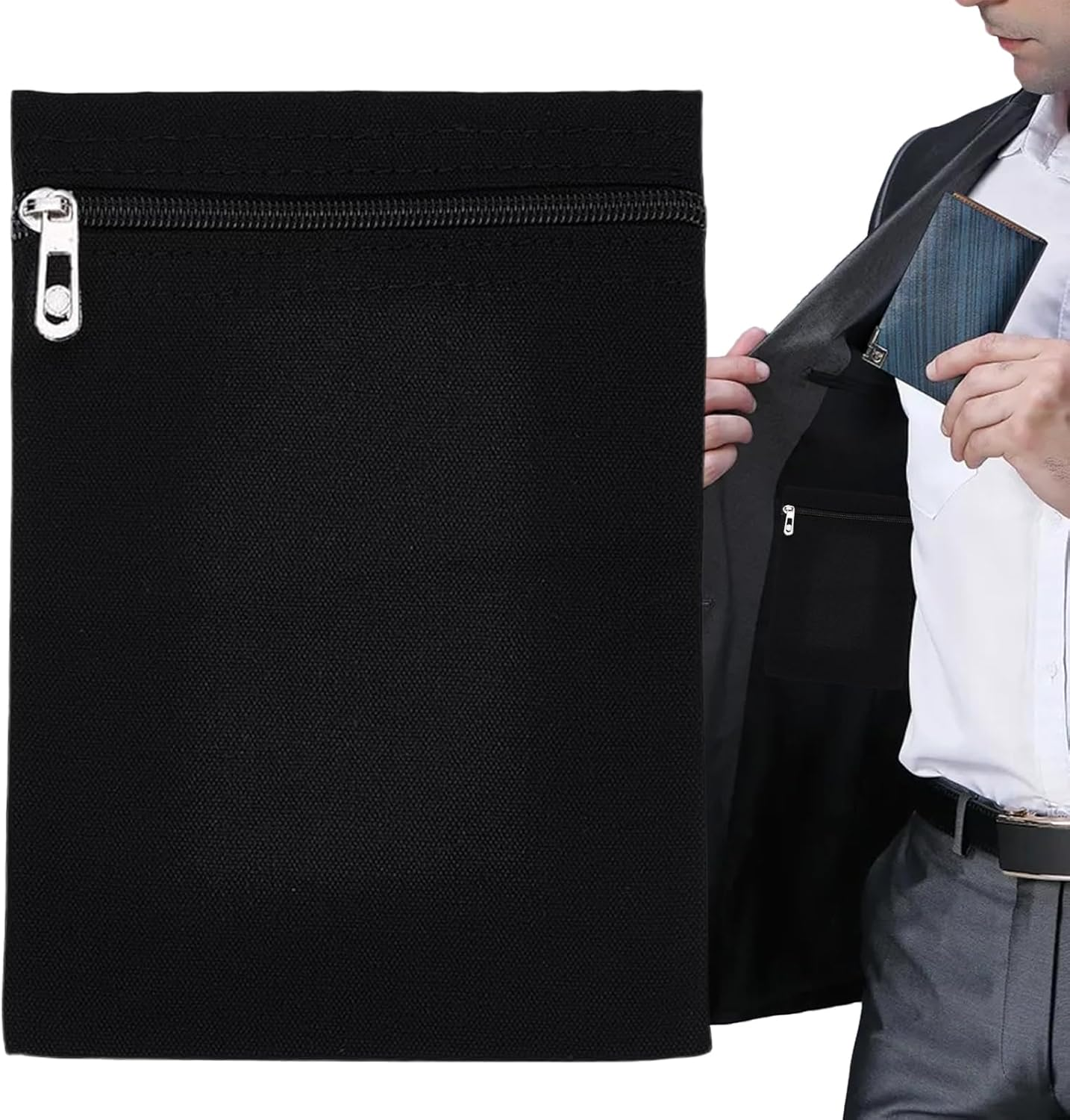 Uoqpty Pockets for Clothing - Anti-Theft Travel Security Pouch | Zipper Pocket - for Jacket, Clothes, Shirt, Robe, Hoodie, Sweater image number 5