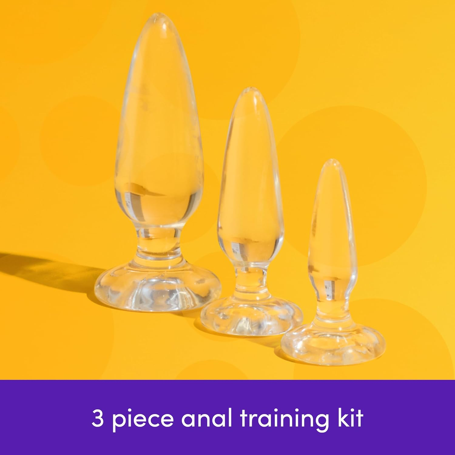 Lovehoney Anal Training Kit - 3 Piece Crystal Clear Butt Plug Set - Progressive Size Small to Large Suction Cup Anal Plugs - 2.5-4 Inch Adult Sex Toys for Men, Women & Couples image number 2