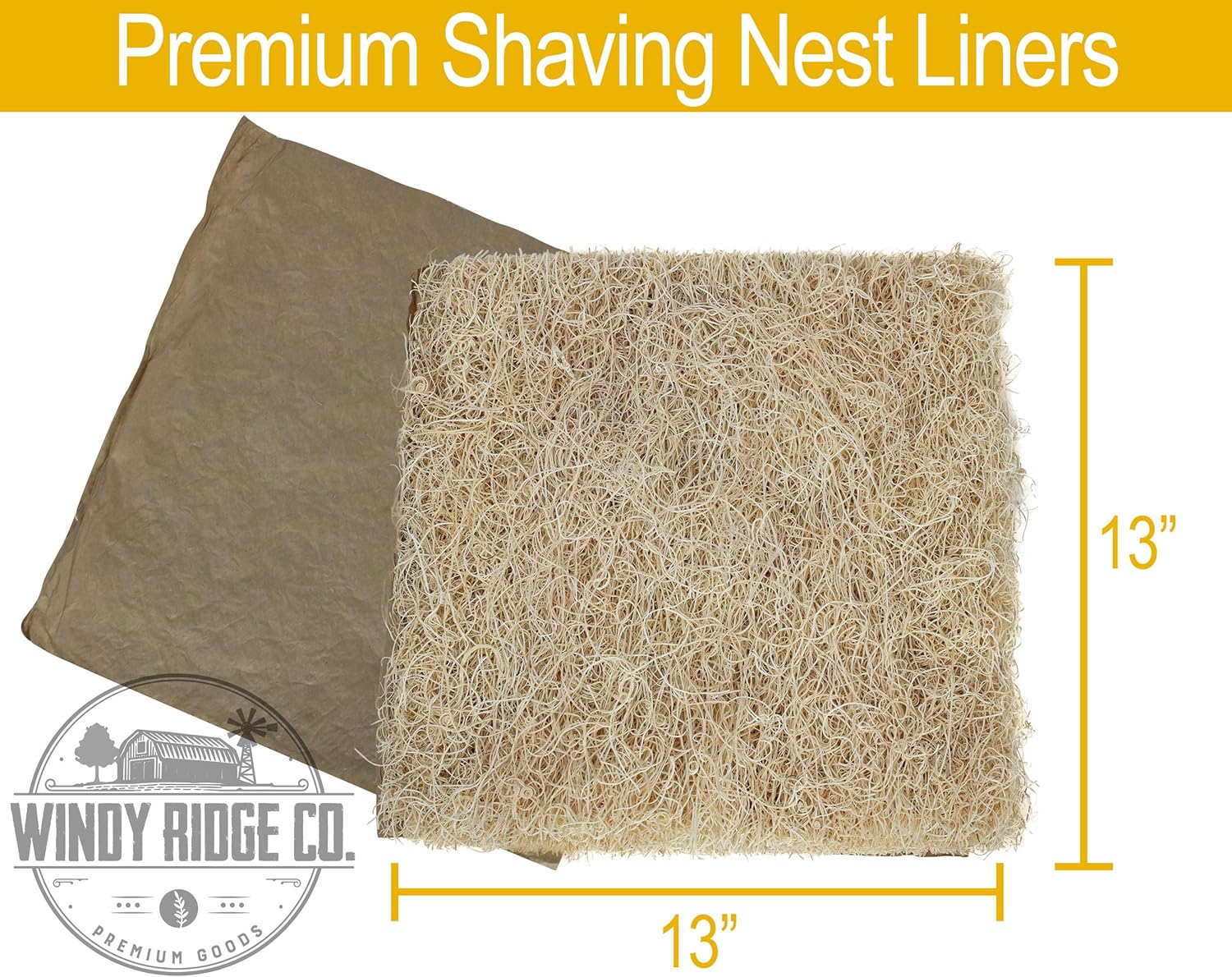 Natural Chicken Nesting Pads - 10 Pack - Aspen Excelsior Bedding Hen Nest Box Liners - USA Made - 13" X 13" image number 6