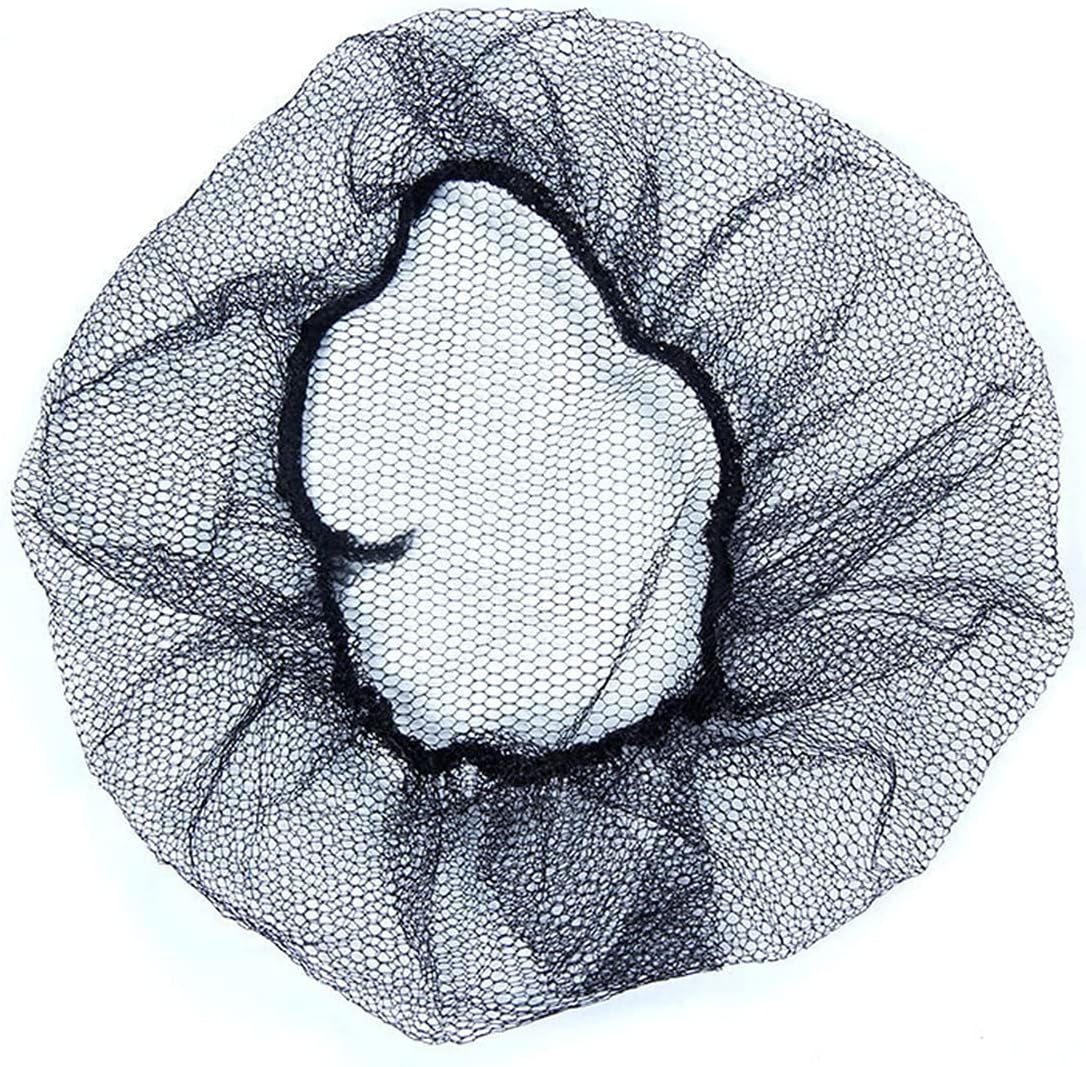20Pcs Disposable Black Hairnets with Elastic Edge Mesh Stretchable Hairnet Caps - White image number 5