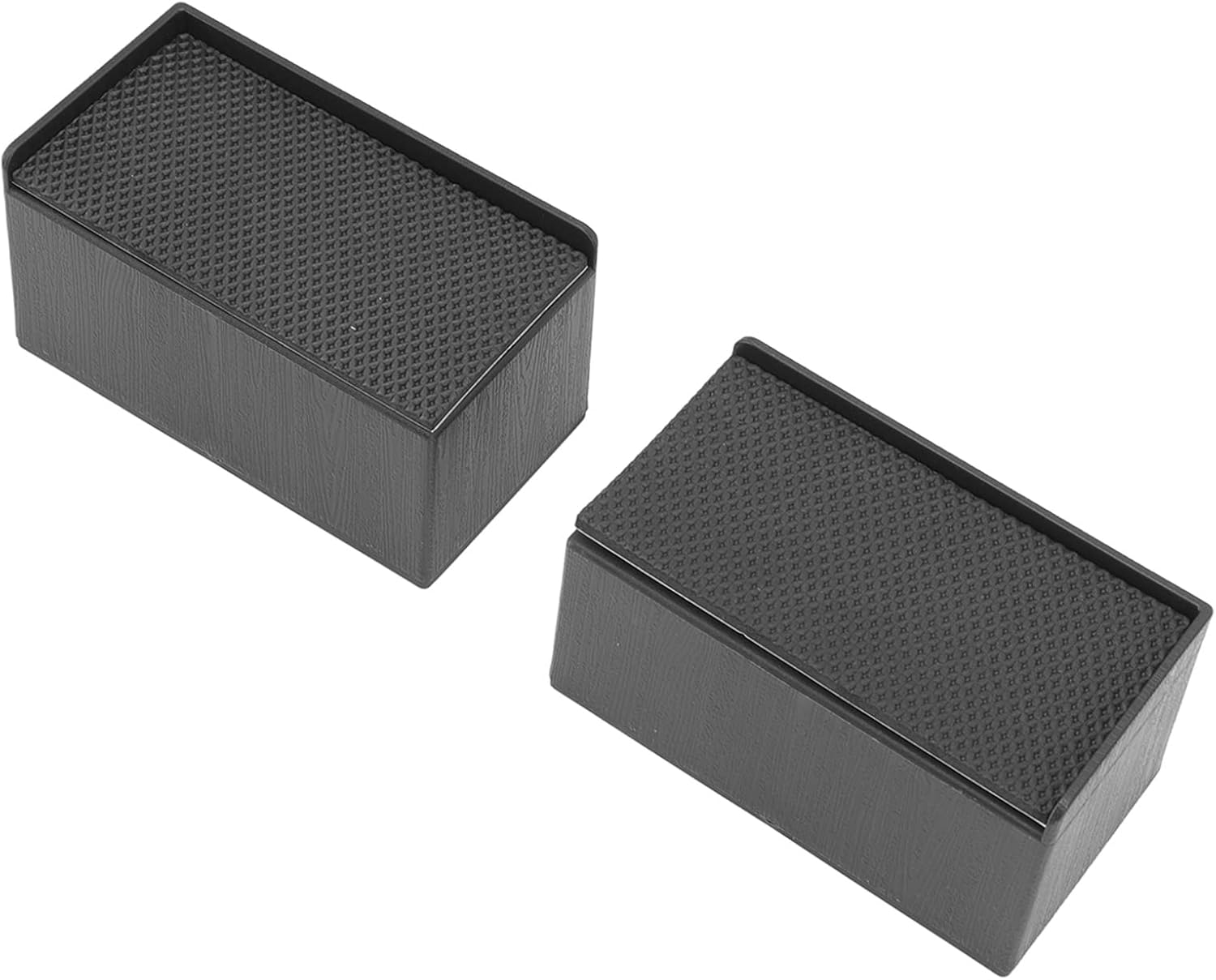 Omabeta 4PCS L Shape Rectangular Furniture Risers with Smooth Corners Design, Stackable Rubber Bed Lifts Blocks for Elevating Table Chair Sofa Bed Cabinet,Black image number 6