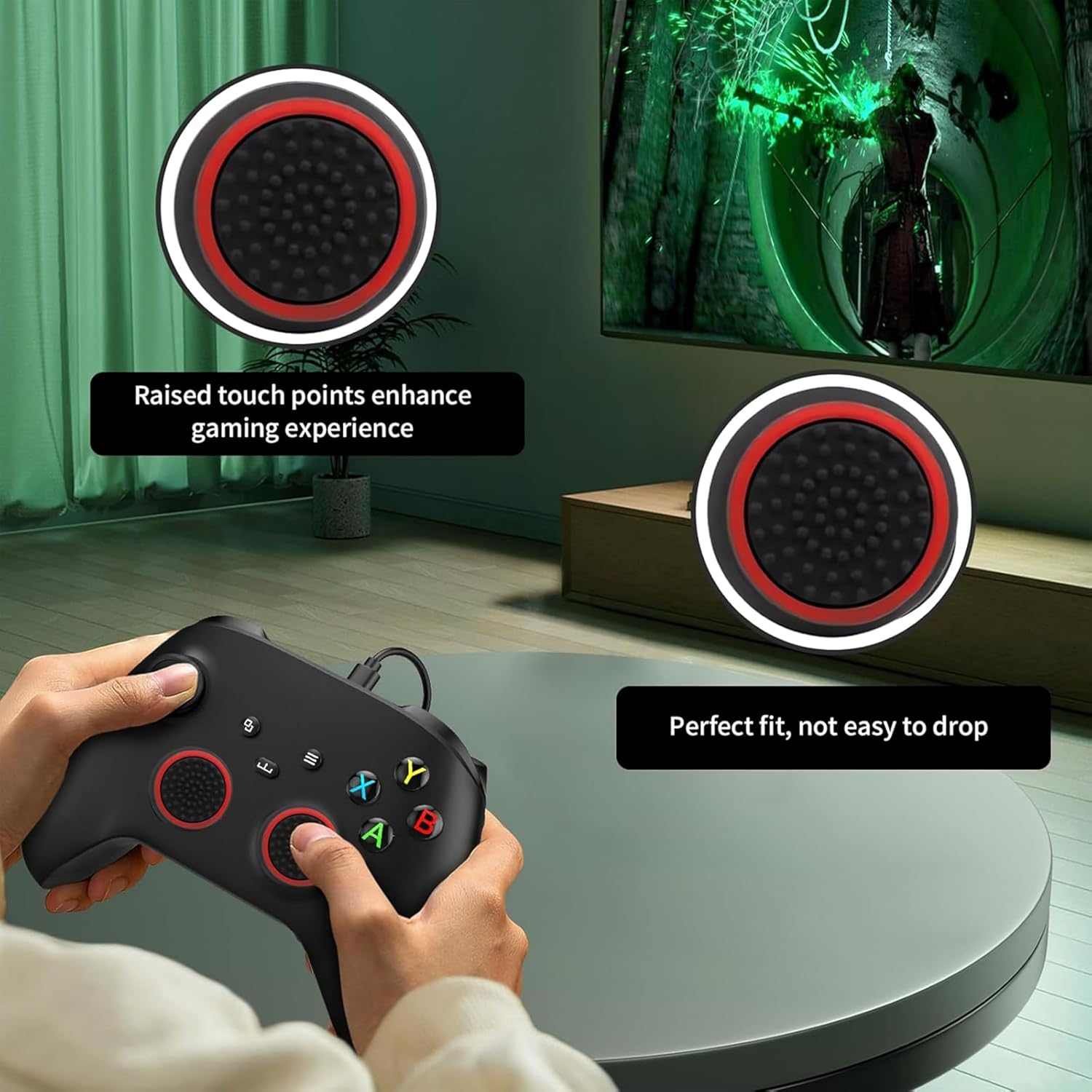 Premium Silicone Thumb Grips (3 Pairs) &ndash; Non-Slip Analog Covers for Ps5/Ps4/Xbox Series/Steam Deck &ndash; Ultimate Grip, Comfort & Anti-Sweat Performance image number 2