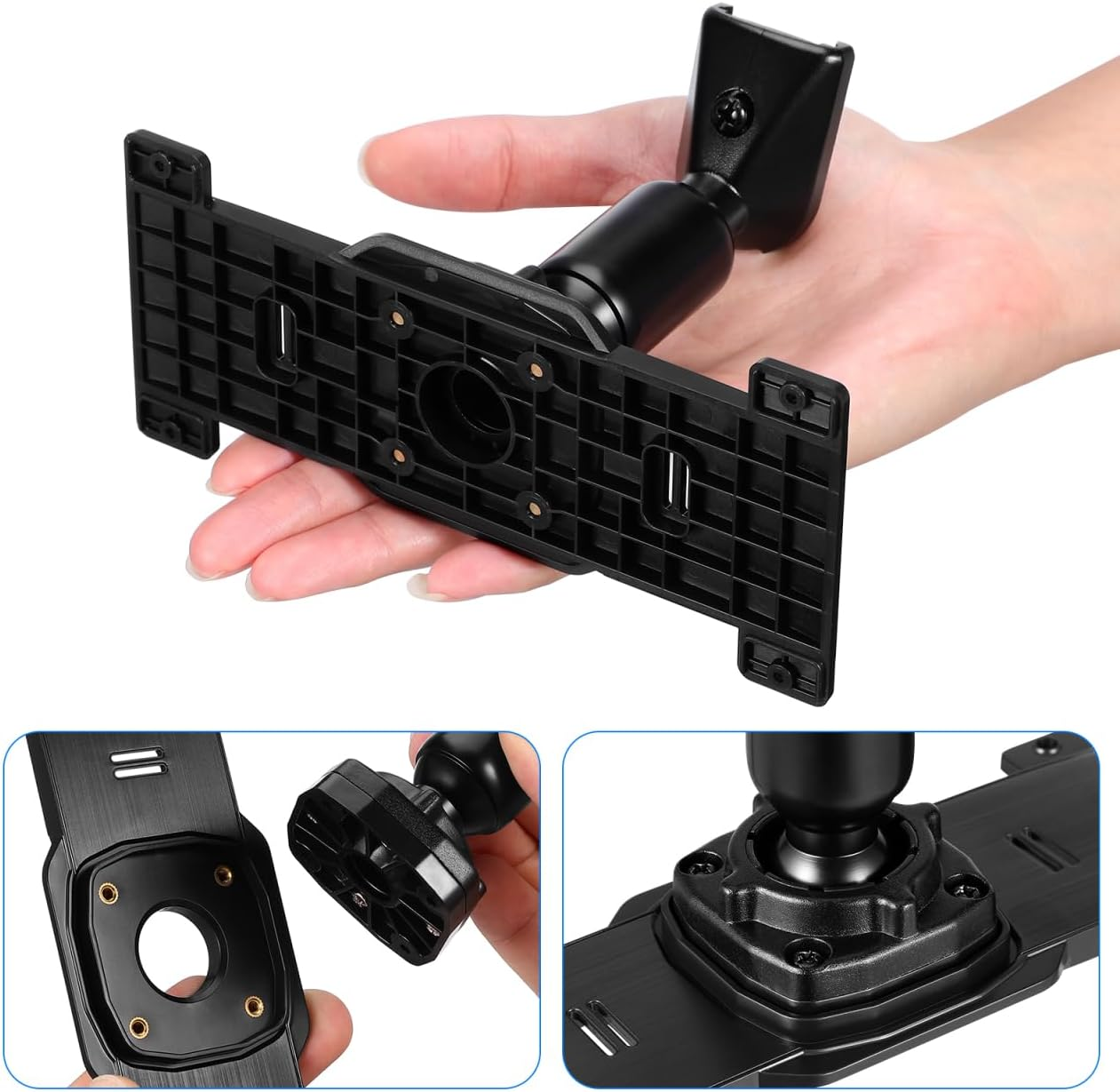 1 Set Car Rear View Mirror Back Plate Panel + Mirror Dash Cam Mount Arm Rear View Camera Mount Kit for Car DVR Instead of Strap image number 2