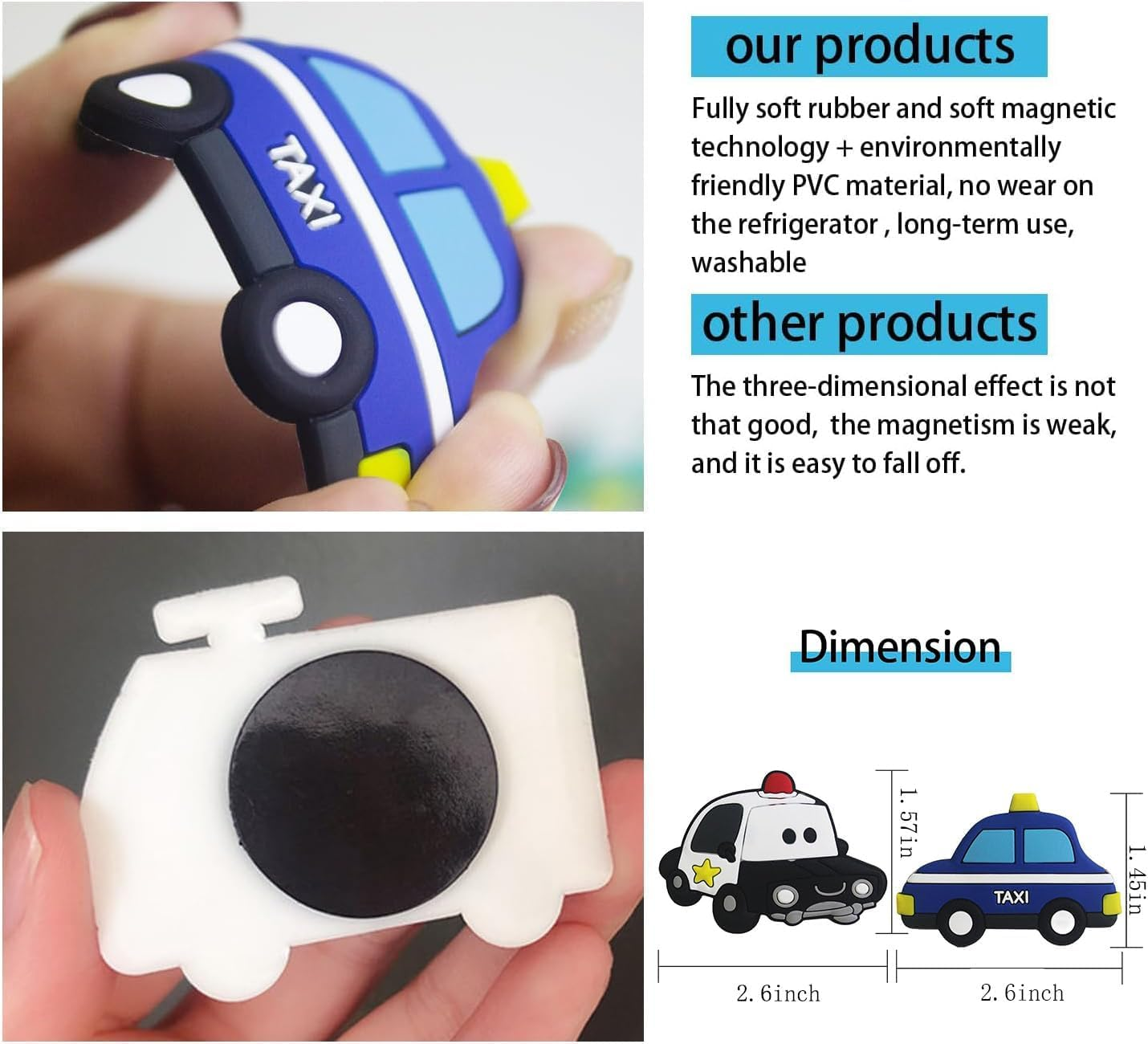 12Pcs Dinosaur Magnets for Fridge, Animals Refrigerator Magnets Stickers, Funny Fridge Magnet Shape for Kids Home Kitchen Whiteboard Door Decorative image number 6