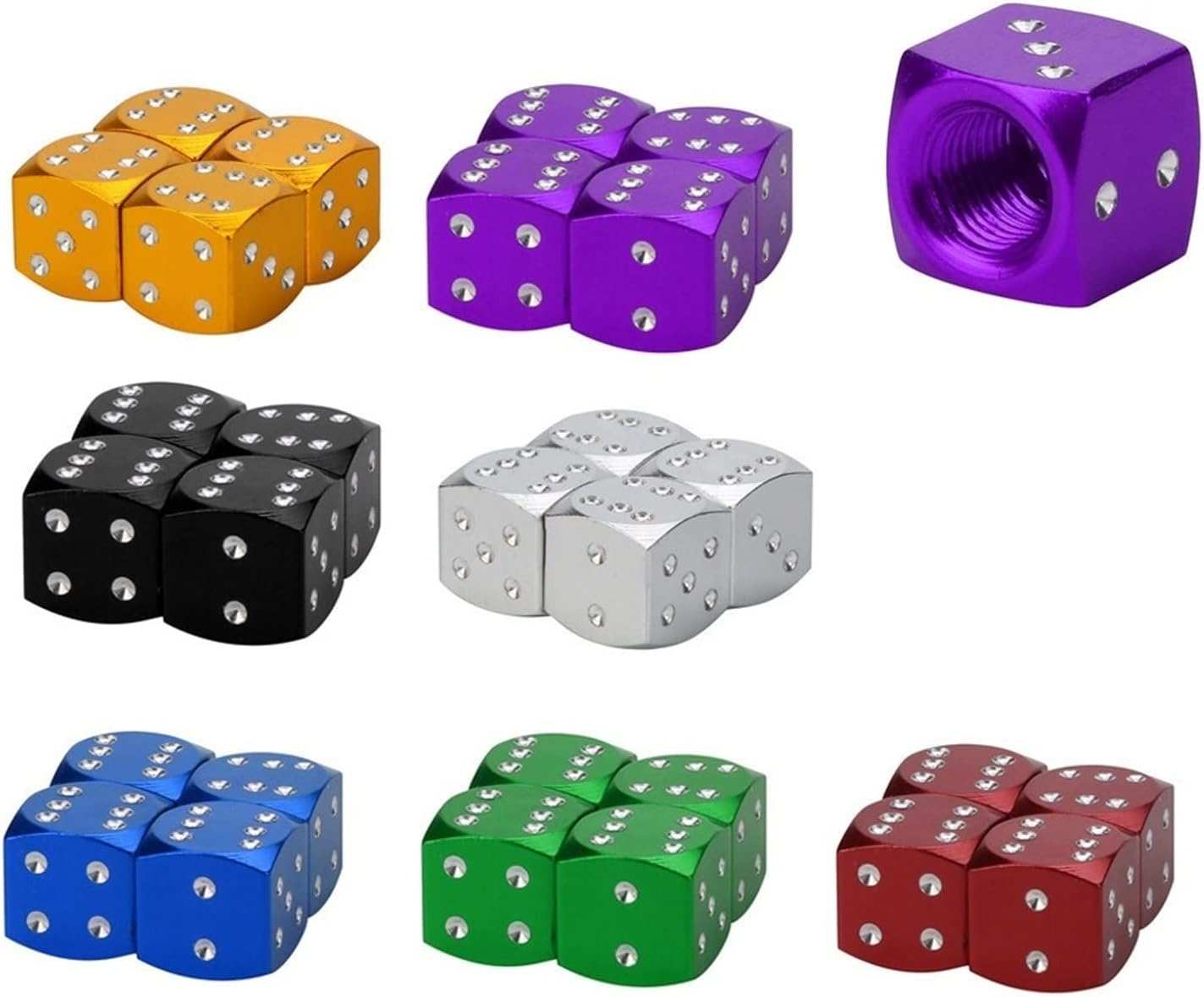 Car Tire Valve Stem Caps 4Pcs Bolt-In Aluminum Theftproof Valves Caps Car Wheel Tires Valves Tyre Stem Air Caps (Color : 17) image number 3