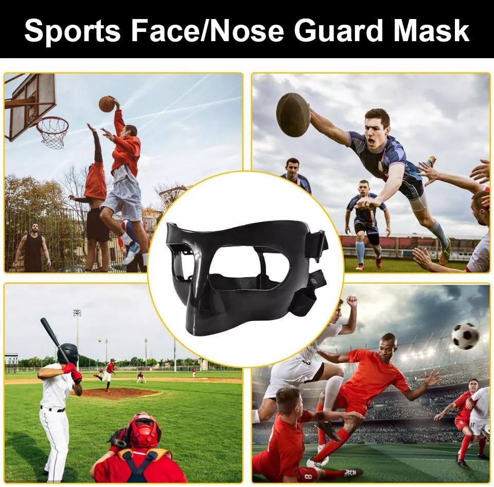 Nose Guard for Broken Nose, Face Shield Masks for Soccer and Basketball Sports, Adjustable for Adults and Teenagers, Suitable for Men and Women image number 4