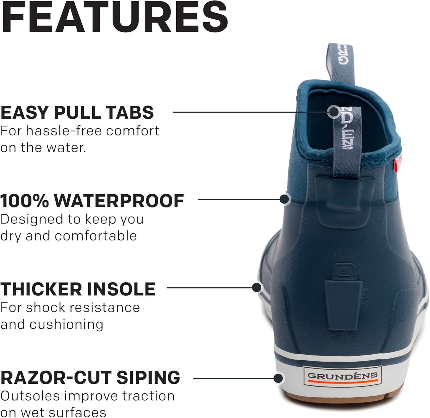 Grundens Men&rsquo;S DECK-BOSS Ankle Boot | Durable, Waterproof image number 2