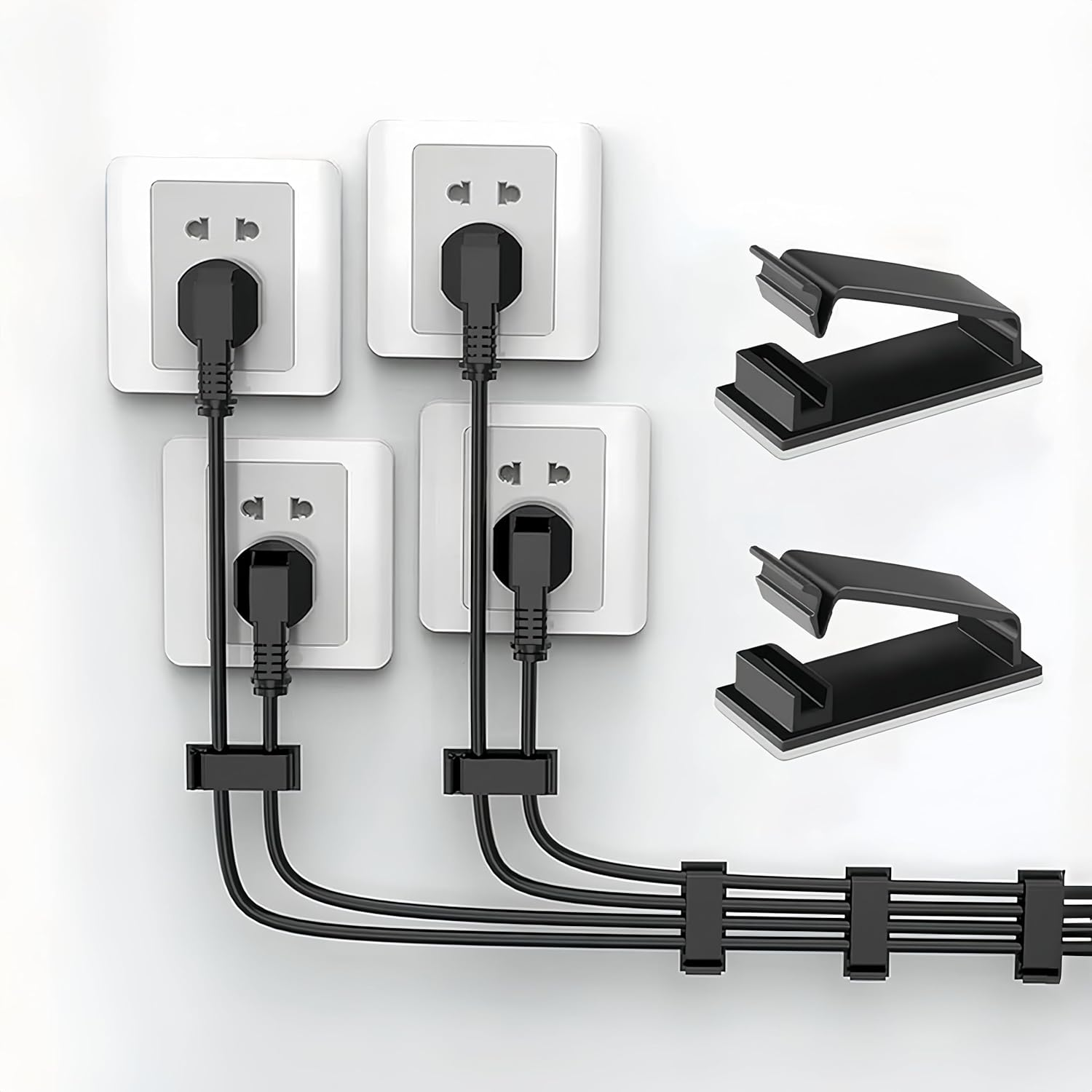 Clearhill 25Packs Self Adhesive Cable Management Clips,64.5Mm/2.54In White Durable Wire Organizers Cord Holder for TV, PC, Laptop, Ethernet, Desktop, Home, and Office image number 5