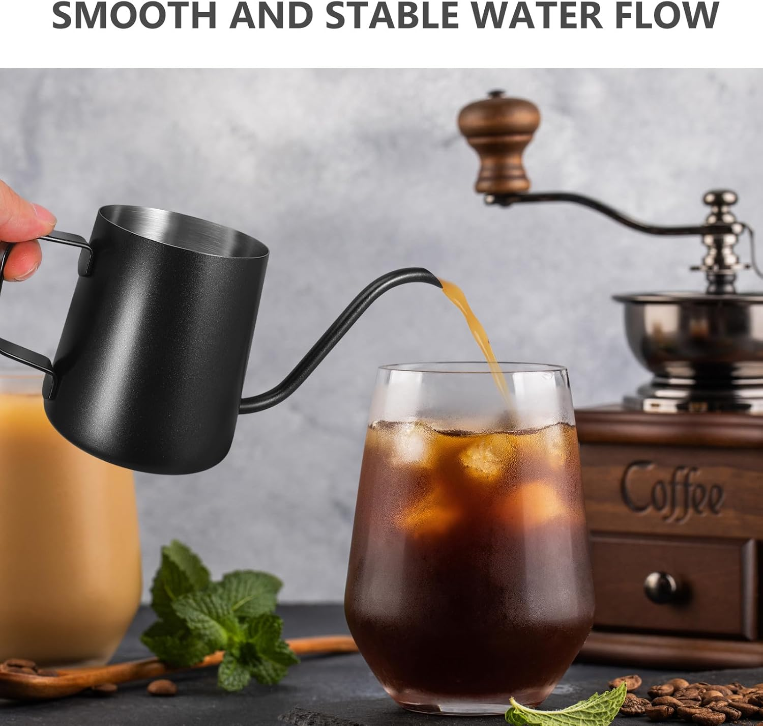 STAHAD Gooseneck Stainless Steel Coffee Kettle Tea Kettle with Precise Spout for Accurate Pouring Coffee Pot for Home Office Cafe Outdoor Camping Ergonomic Design image number 3