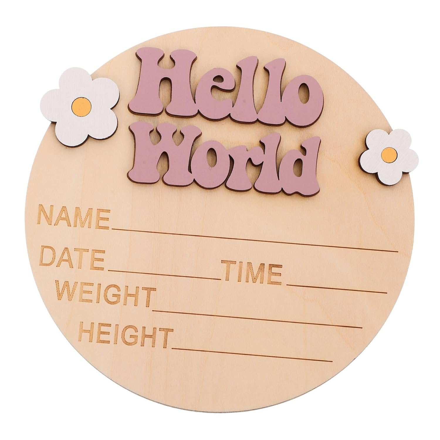 NOLITOY Growth Commemorative Card Wood Milestone Sign Newborn Announcement Sign for Shower Born Essentials for Nursery Decor