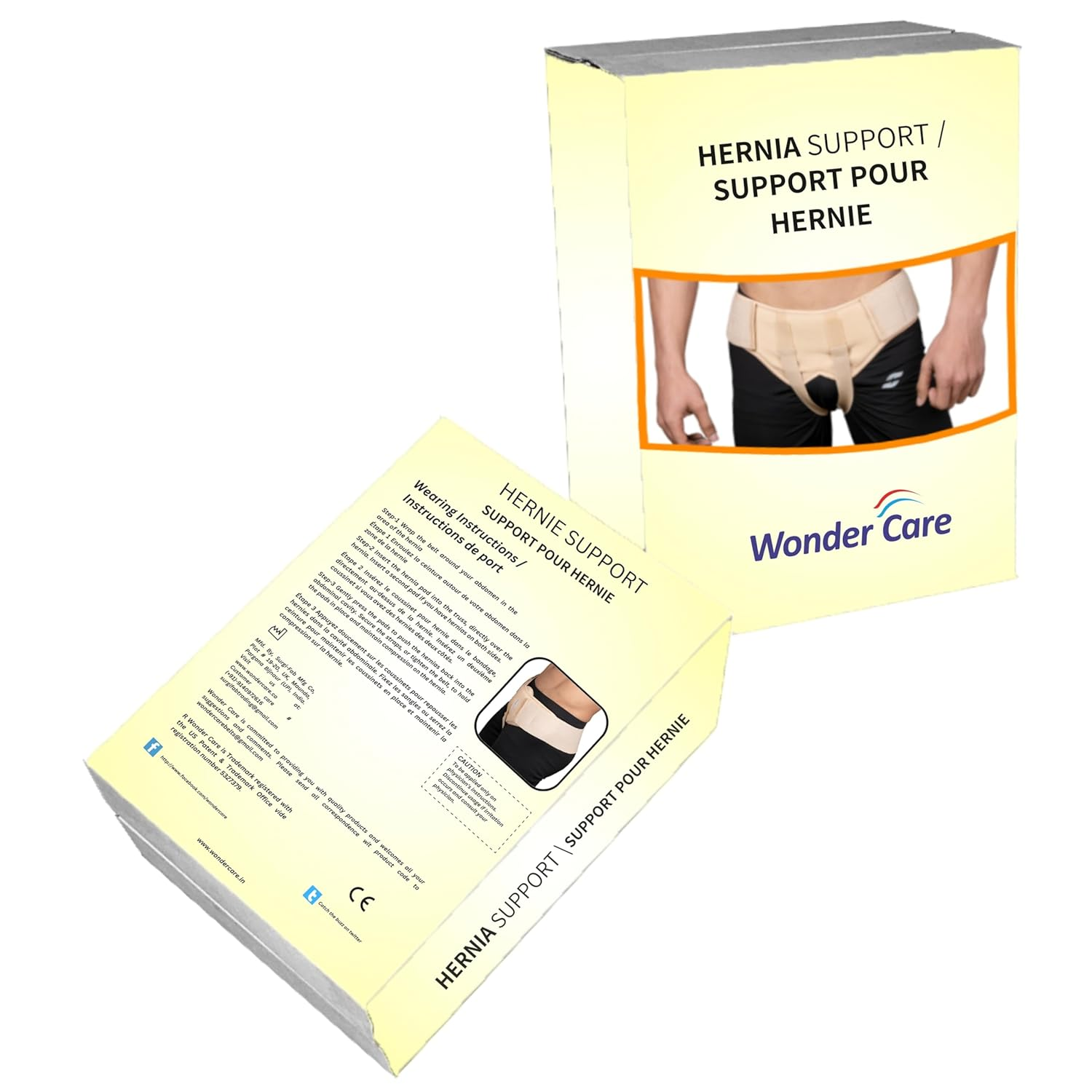 Wonder Care-Single Left/Right Inguinal Hernia Belt for Men Support Brace - Truss Brace with 1 Removable Compression Pad and Adjustable Groin Strap- Comfort Truss Hernia Belt -Left L