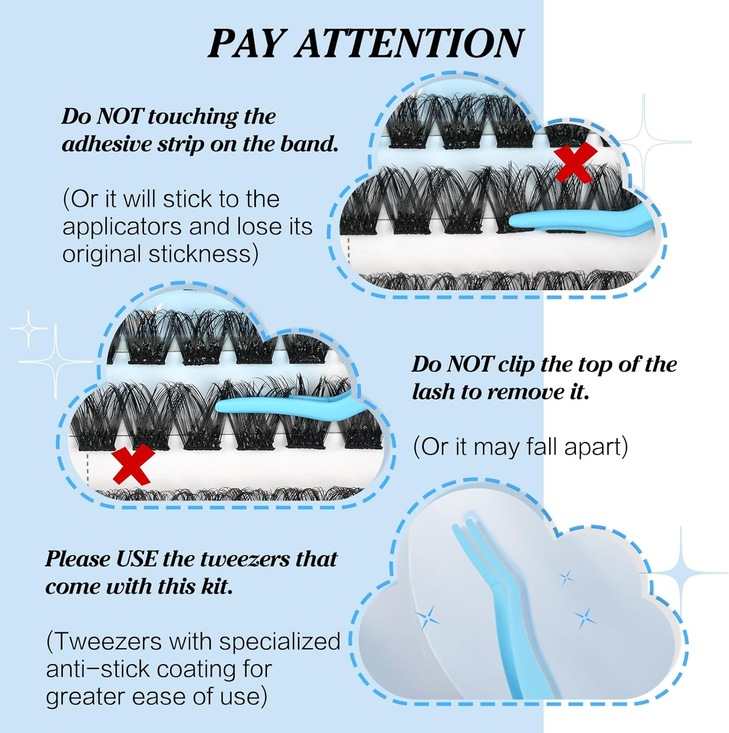 Kevkev Self Adhesive Eyelashes Pre-Glued Cluster Lashes Press on Lash Clusters Self Stick Eyelash Clusters Reusable No Glue No Remover Eyelashes Easy to Apply 1 Step DIY Lash(Typhoon, D-10-18Mix)