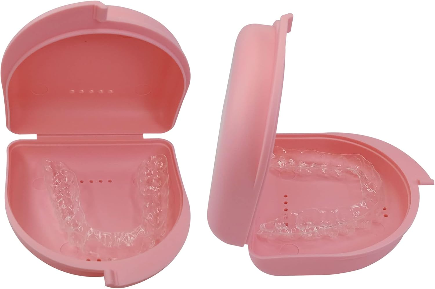 Dentojoy Dental Orthodontic Retainer/Aligner Case/Box/Mouth Guard and Denture Storage in Pink Colour (2) image number 2