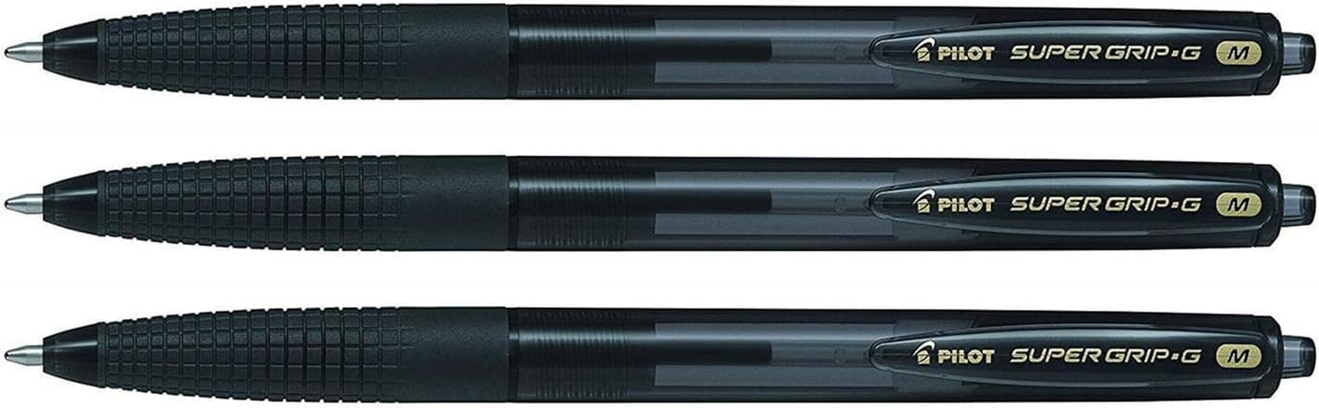 Pilot Super Grip G Retractable Ballpoint Pen Set of 3 Medium Black