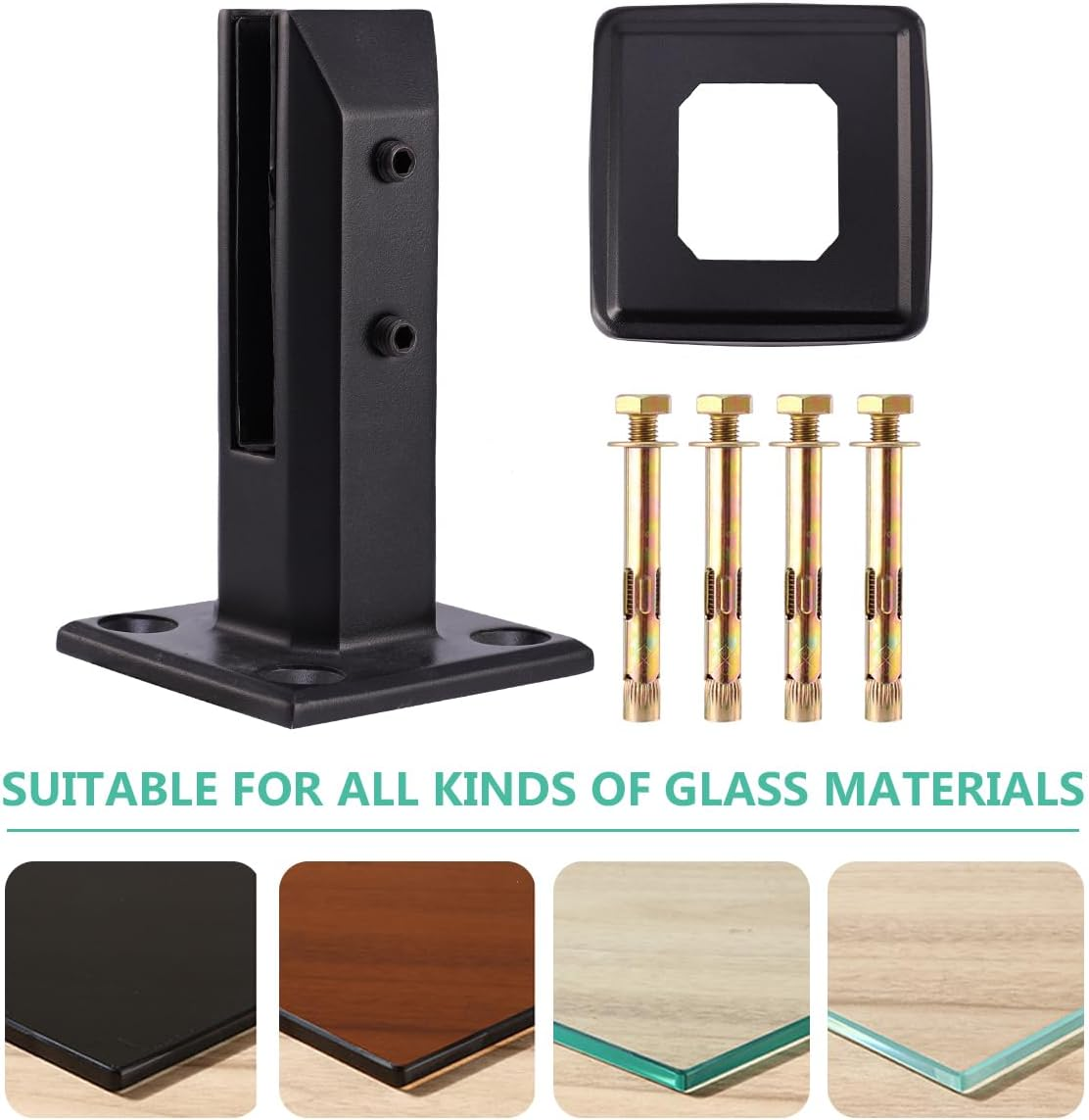 DOITOOL Stainless Steel Glass Spigots Pool Fence Spigot Clamp,Glass Railing Clamps Glass Fixing Tool Glass Floor Clamp for Balcony,Garden,Stair image number 6