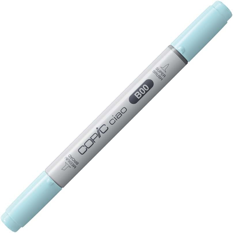 COPIC Ciao Marker Type B - 00, Frost Blue, Versatile Layout Marker with One Medium and One Brush Tip