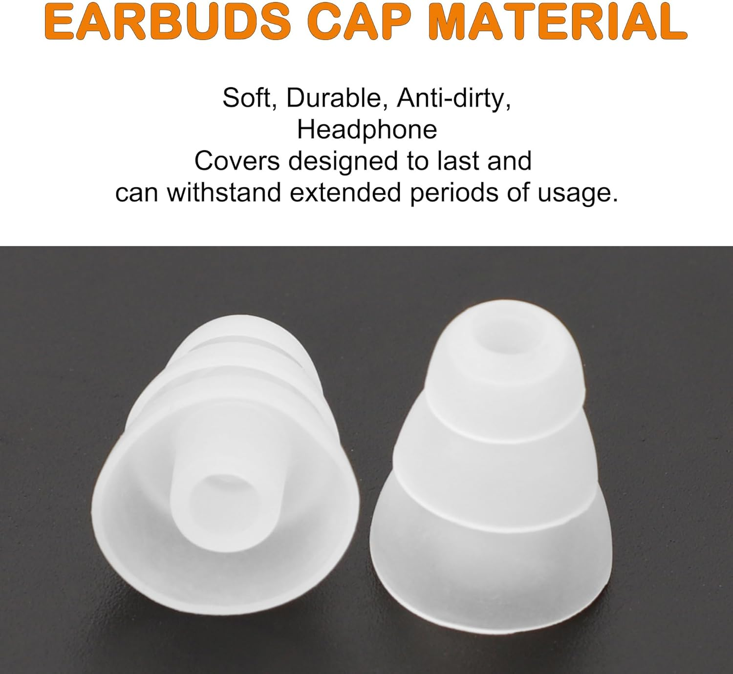 Uxcell 10Pcs Replacement Earbuds Tips, Soft Silicone Earpads with Three Flanges Noise Reduce Eartips,Ear Cushion Earpads with 5Mm Connector Hole Fit Most In-Ear Headphones Earphone, Clear image number 5