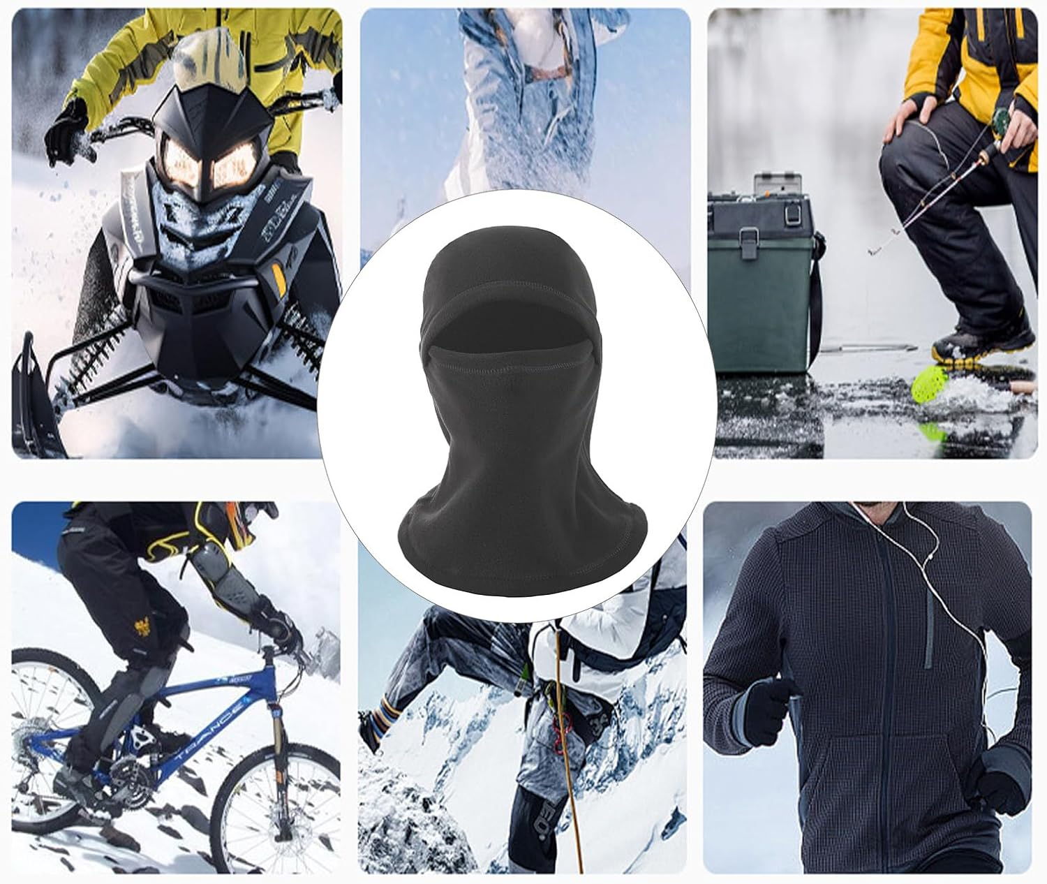 LERTREE 2 Pcs Fleece Ski Mask Winter Warm Thermal Balaclava for Men Women Windproof Face Cover image number 2