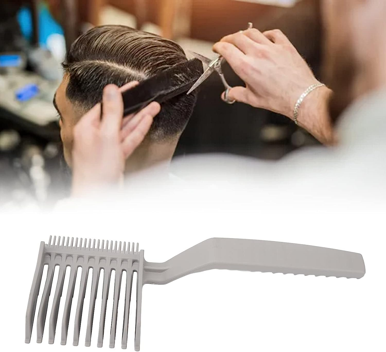 Professional Barber Fade Comb - Curved Positioning, Ergonomic Design, Rounded Teeth Haircut Clipper Comb - Gradienter Design for at Home or Barbershop image number 5