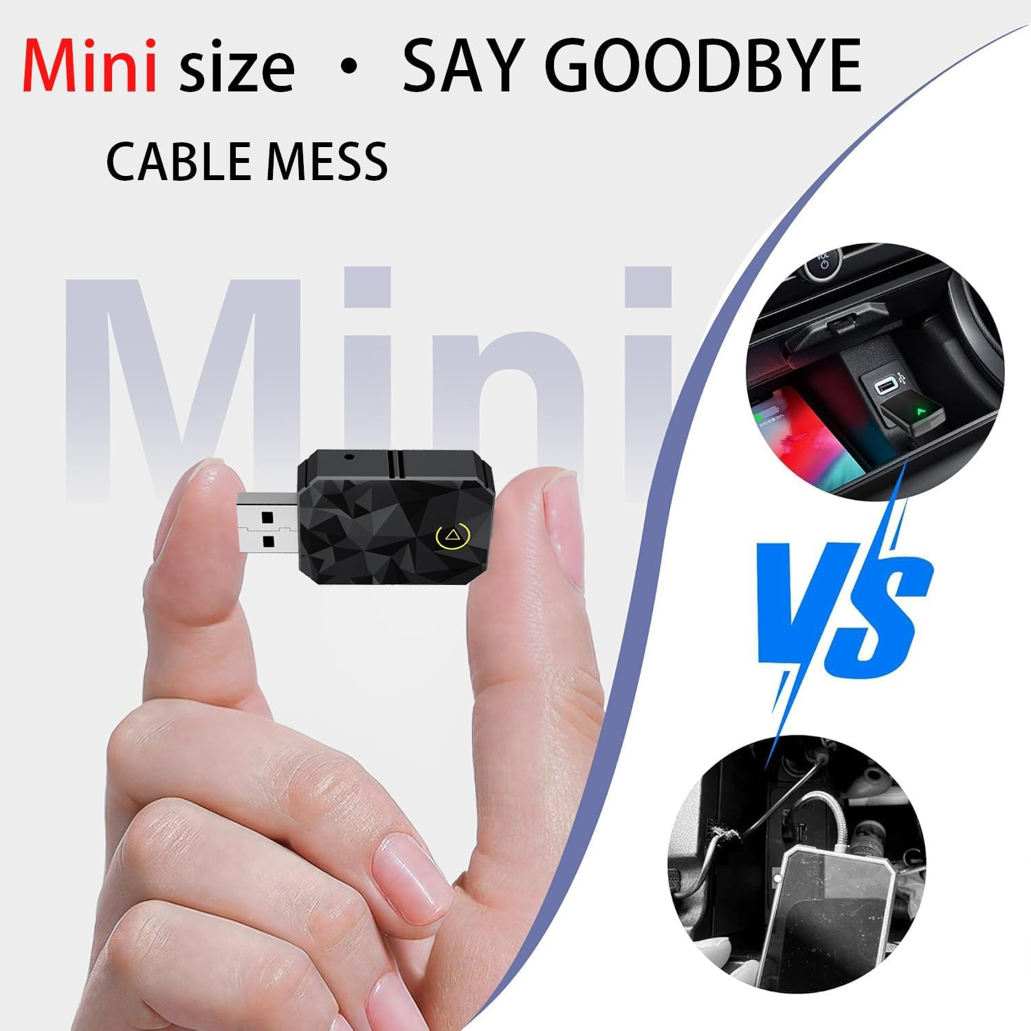 Bilmoon Wireless Adapter Converts Wired to Wireless for Carplay and Android 2 in 1 Small Size, Fast and Stable Connection, Plug & Play, USB to Usb-C/Type-C, Stable and Lag-Free Control