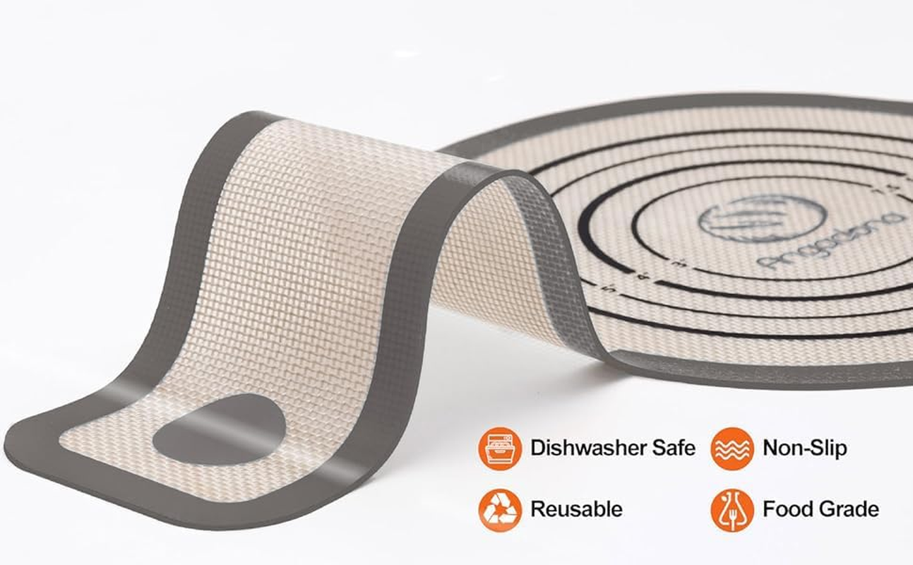 Silicone Bread Slings for Dutch Oven Liners, Sourdough Silicone Bread Slings, Non-Stick 2-Piece, Easy to Clean Reusable Baking Mats with Long Handles (Grey) image number 6