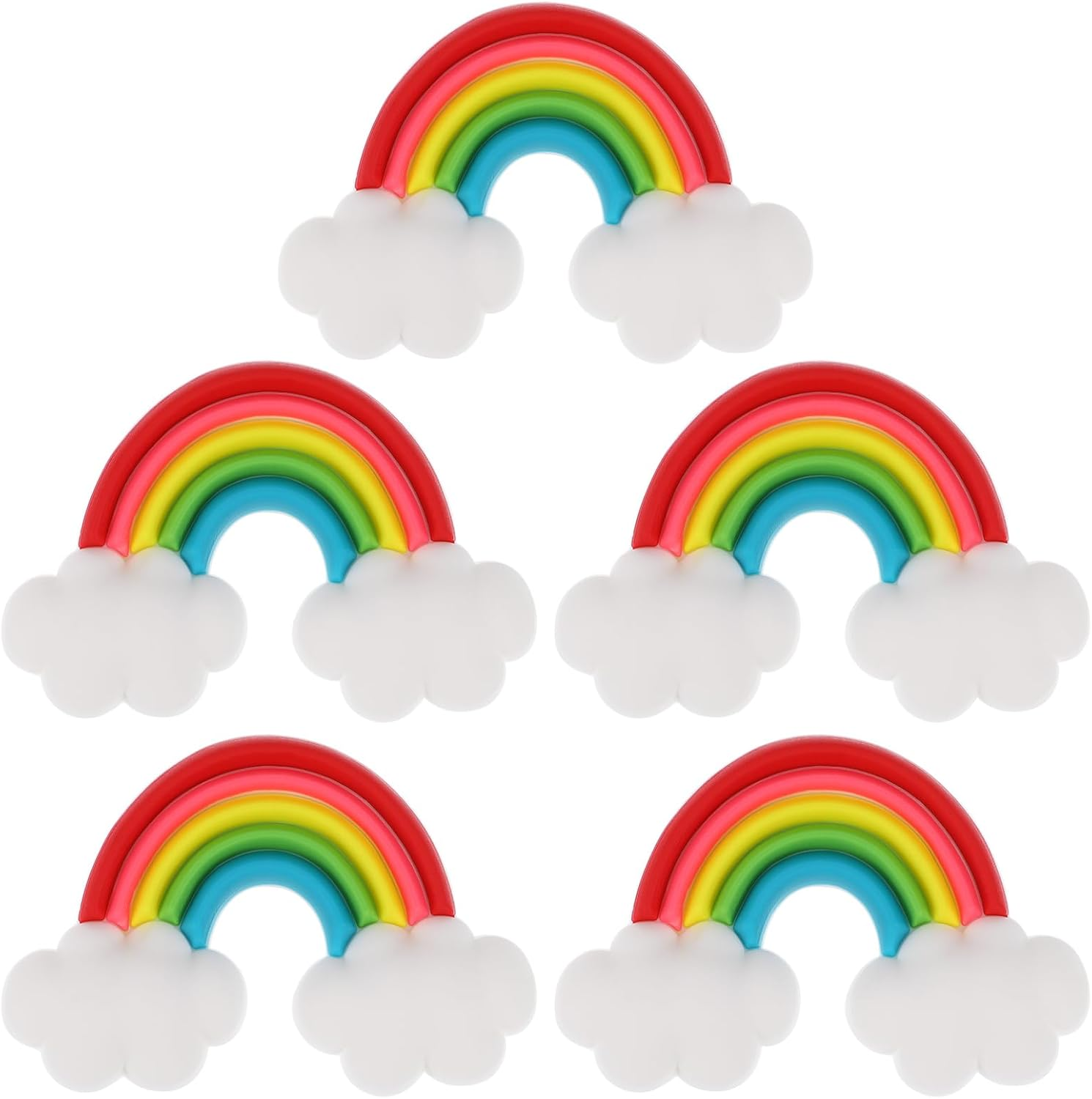 YARNOW 5Pcs Refrigerator Magnets Rainbow Shape - Colorful PVC Rubber Magnetic Stickers for Whiteboard, Fridge, Office, Home Decor image number 2