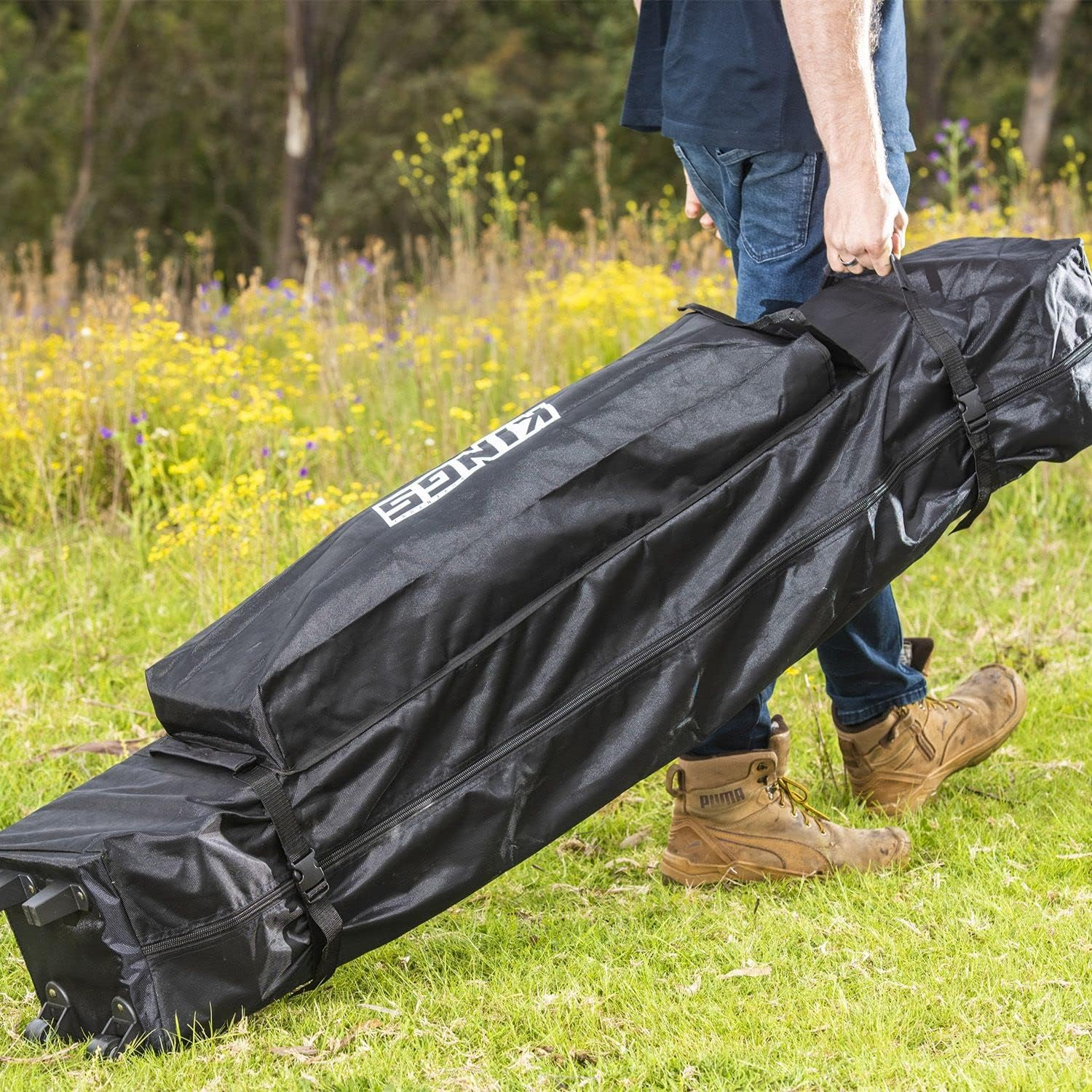 KINGS 3X3 Gazebo Wheeled Polyester Bag Tough Wheels & Reinforced Base image number 3