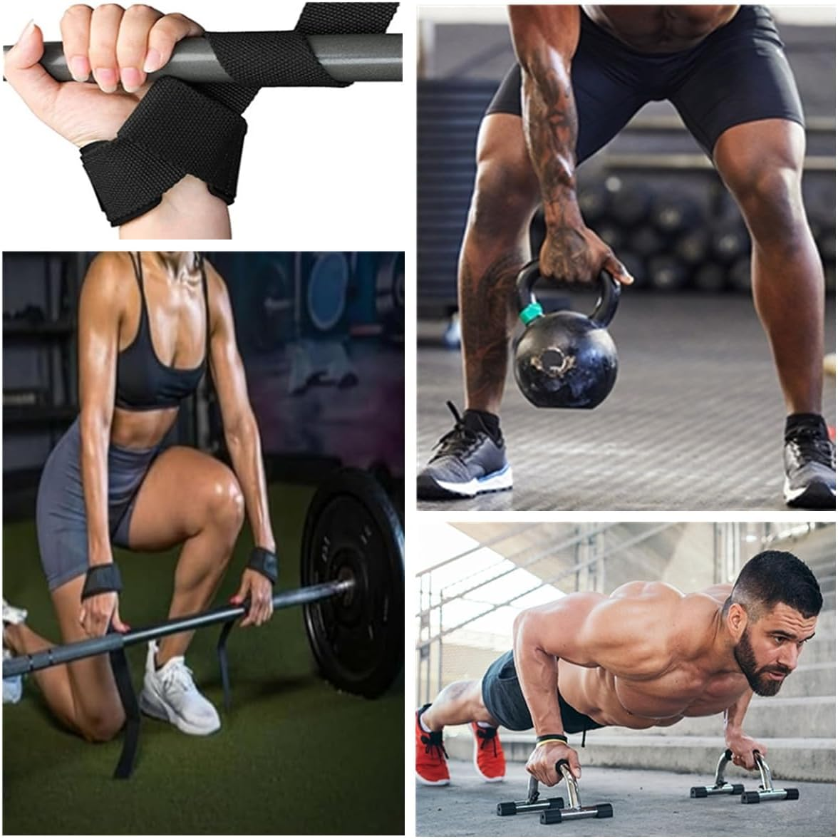 2PCS Lifting Wrist Straps for Weightlifting,Gym Straps for Pull-Ups, Fitness, Strength Training(25 * 1.5Inch,Black) image number 5