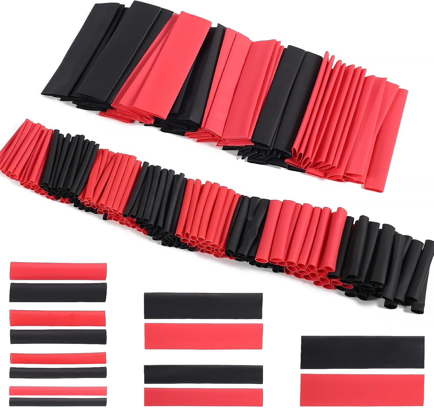 DIANN 270Pcs Heat Shrink Tubing Kit - 7 Sizes, 2 Colors (Black, Red) , Easy to Use - Suitable for Small Electronics image number 3