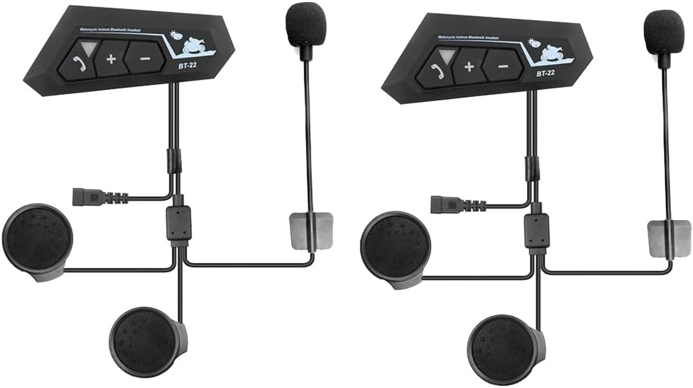 2 Set Motorcycle 5.0 Bluetooth Helmet Intercom Universal Pairing Earphone Headset with CNC Noise Reduction BT22 image number 4