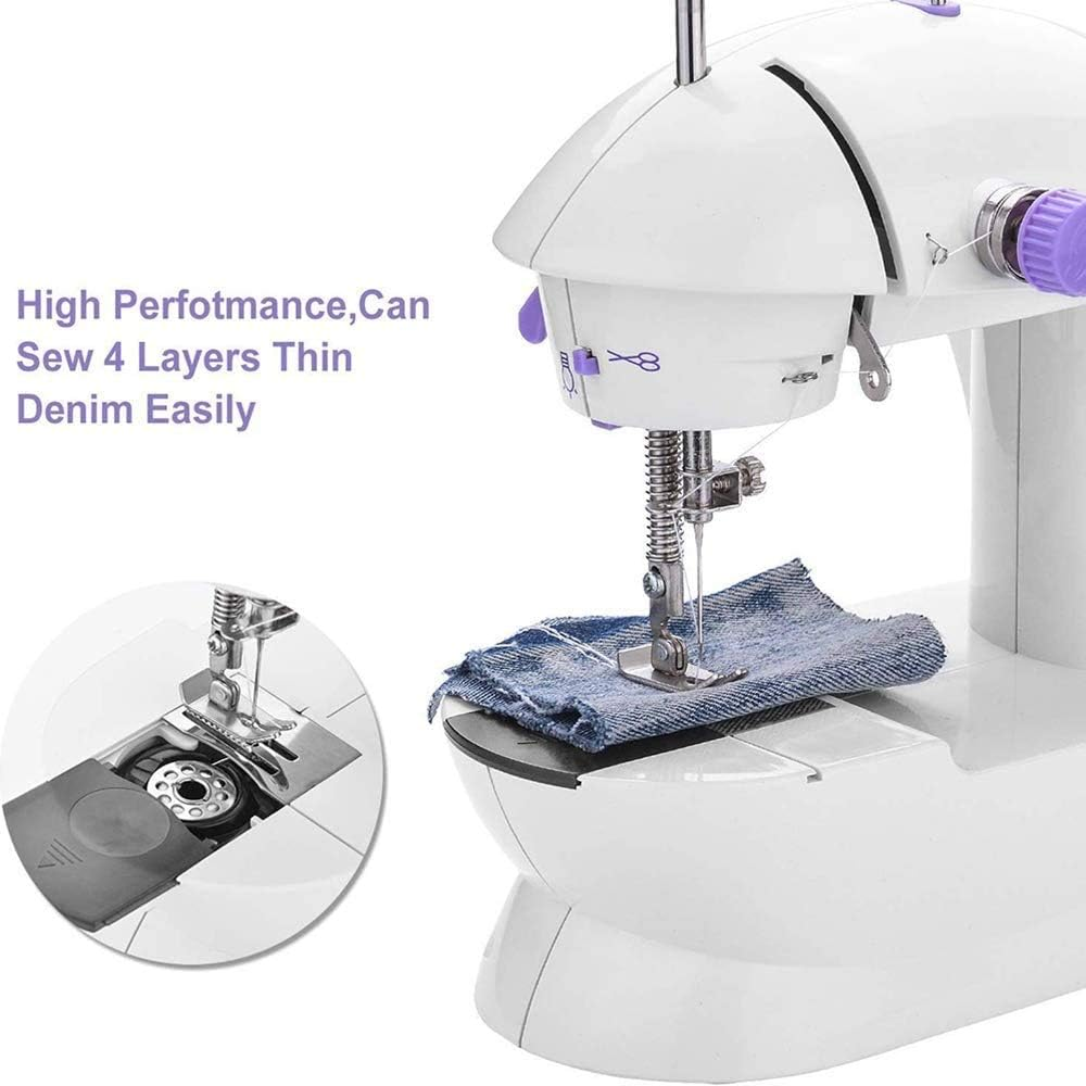 Mini Automatic Portable Electric Sewing Machine Compact Double Speeds Control Double Thread Electric Household Sewing Machine