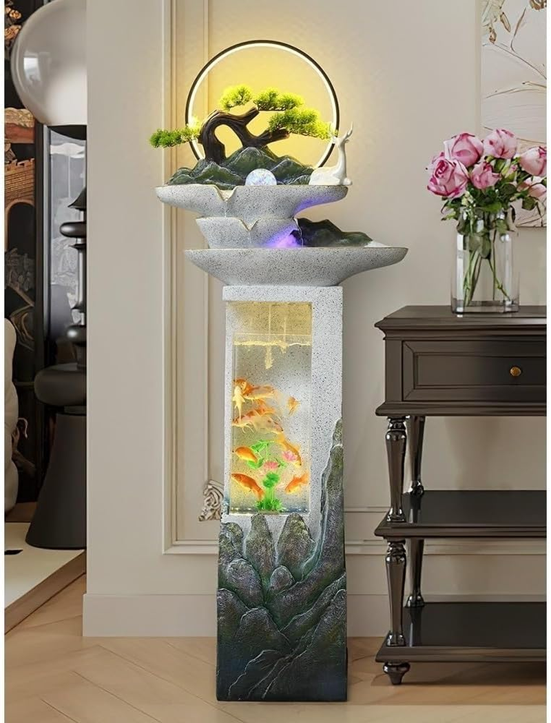 Outdoor Fountain Modern Luxury Rockery, Circulating Water Fish Tank Attracting Wealth, Feng Shui Fountain, Living Room Entrance Decoration image number 4