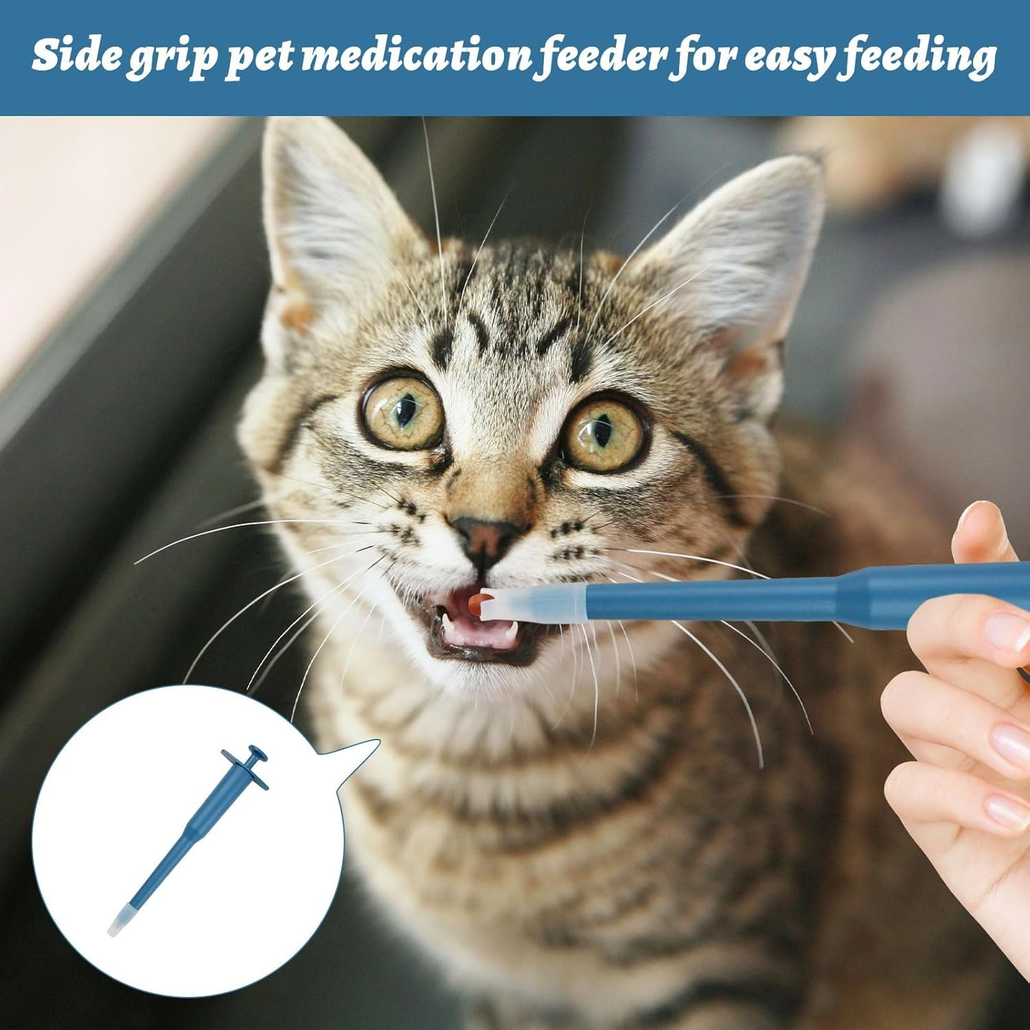 Qianeffort 1PCS Pet Pill Plunger Popper,Cat Tablet Dispenser Shooter Reusable,Cat Pill Dispenser for Feeding Accessories,Pill Popper for Cats,Pet Pill Popper Cat for Dogs Cats Birds Any Small Animals image number 4