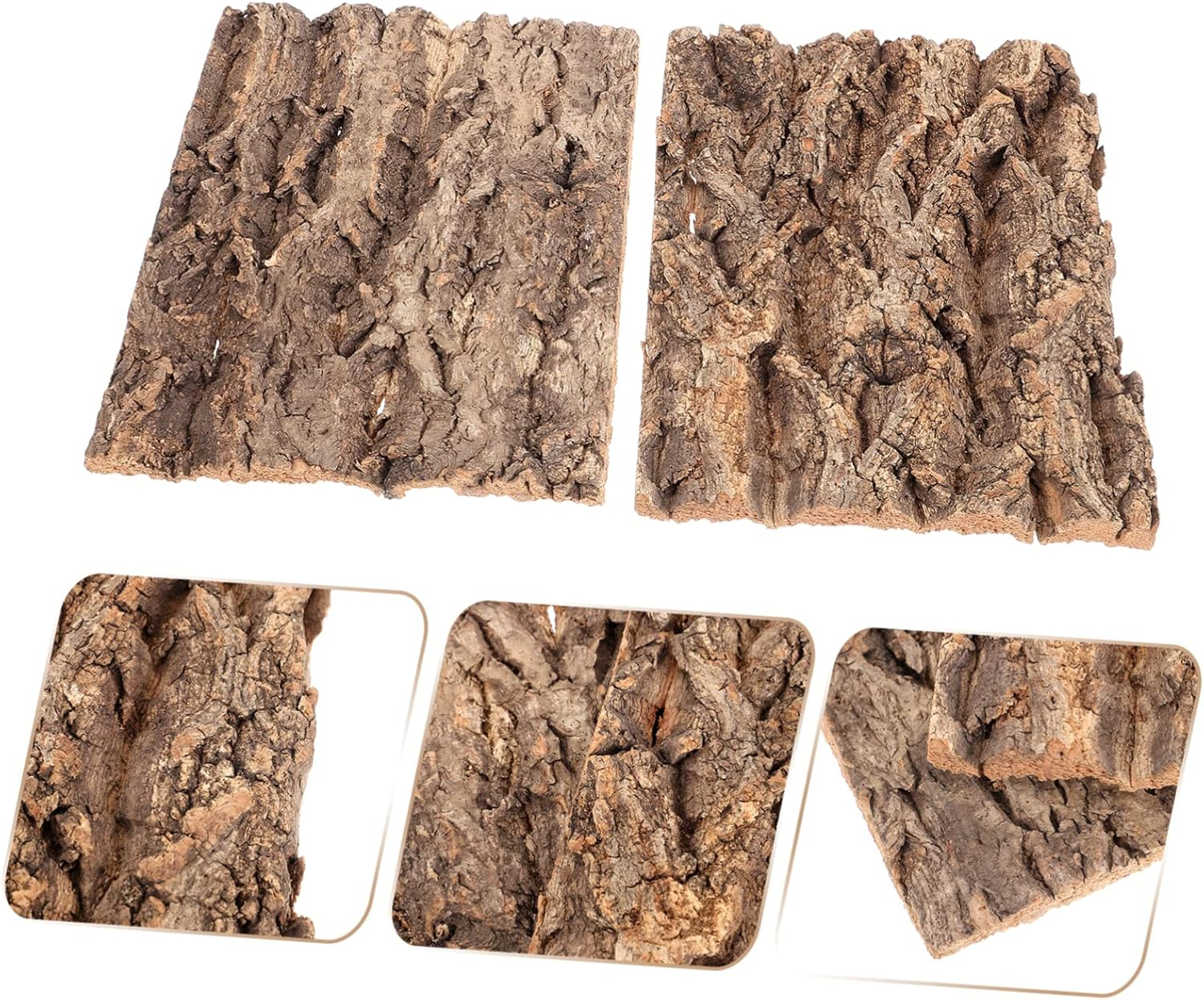 Outanaya 2Pcs Natural Reptile Bark Hide Decor for Terrarium Safe Climbing Platform for Snakes Lizards Turtles and Bearded Dragons and Creative Landscape Decoration image number 3