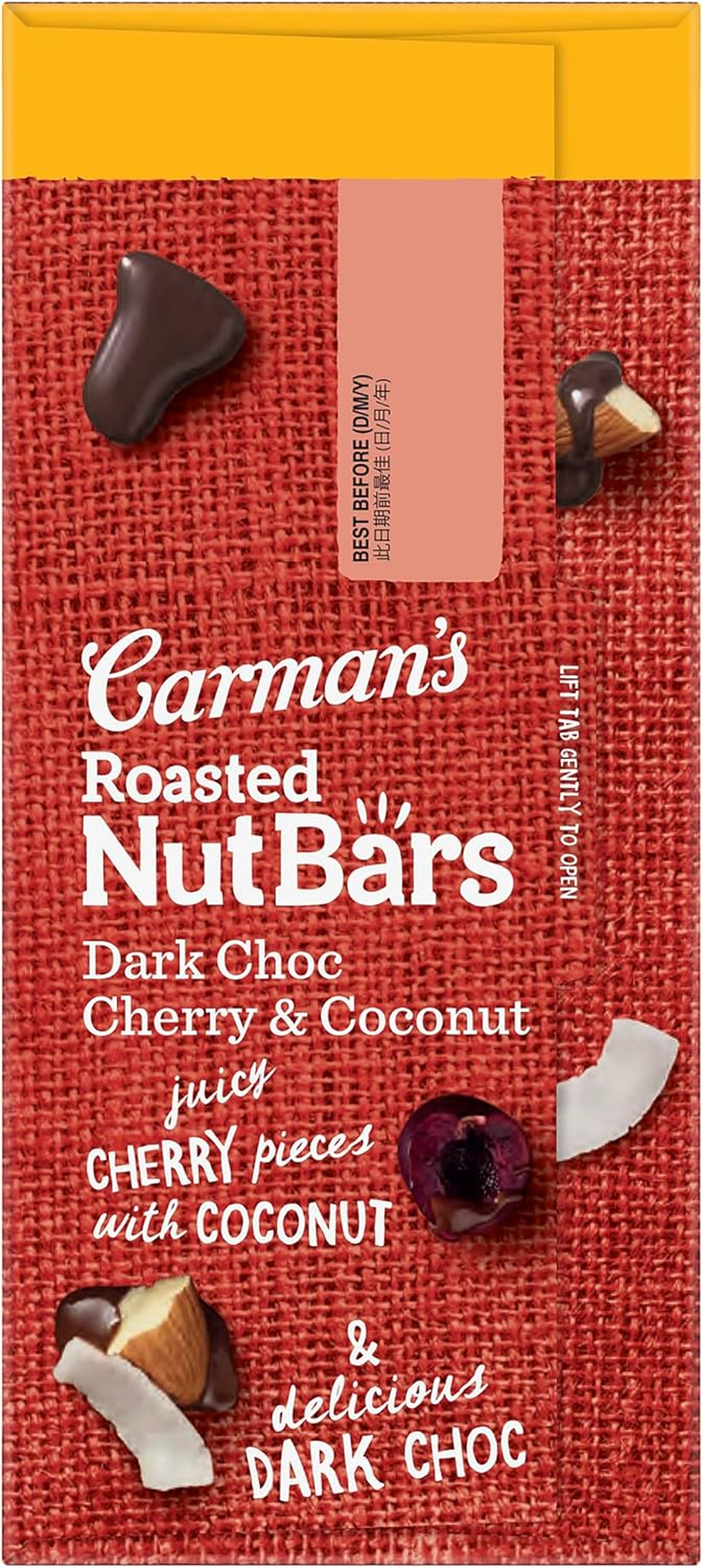 Carman'S Dark Choc Cherry & Coconut Nut Bar Value Pack 10X32G image number 2