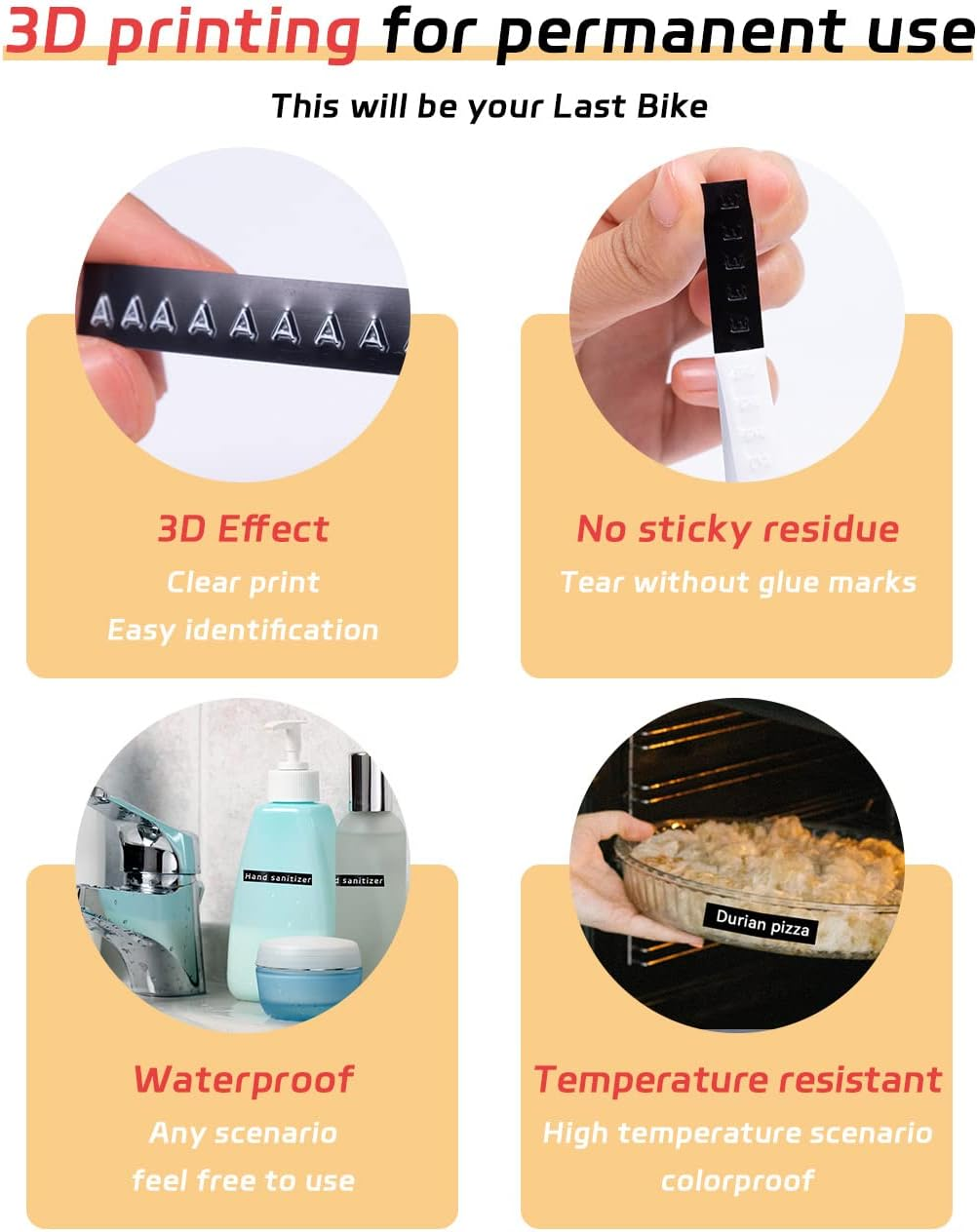 Memoking Embossing Label Tape 3/8"(9Mm) X 3M, 3D Embossing Labels Compatible with Dymo Omega, QANYEGN, Phomemo E975 Embossing Label Maker, 3D Plastic Labels, Black/Green/Purple/Pink/Blue, 5 Pack image number 2