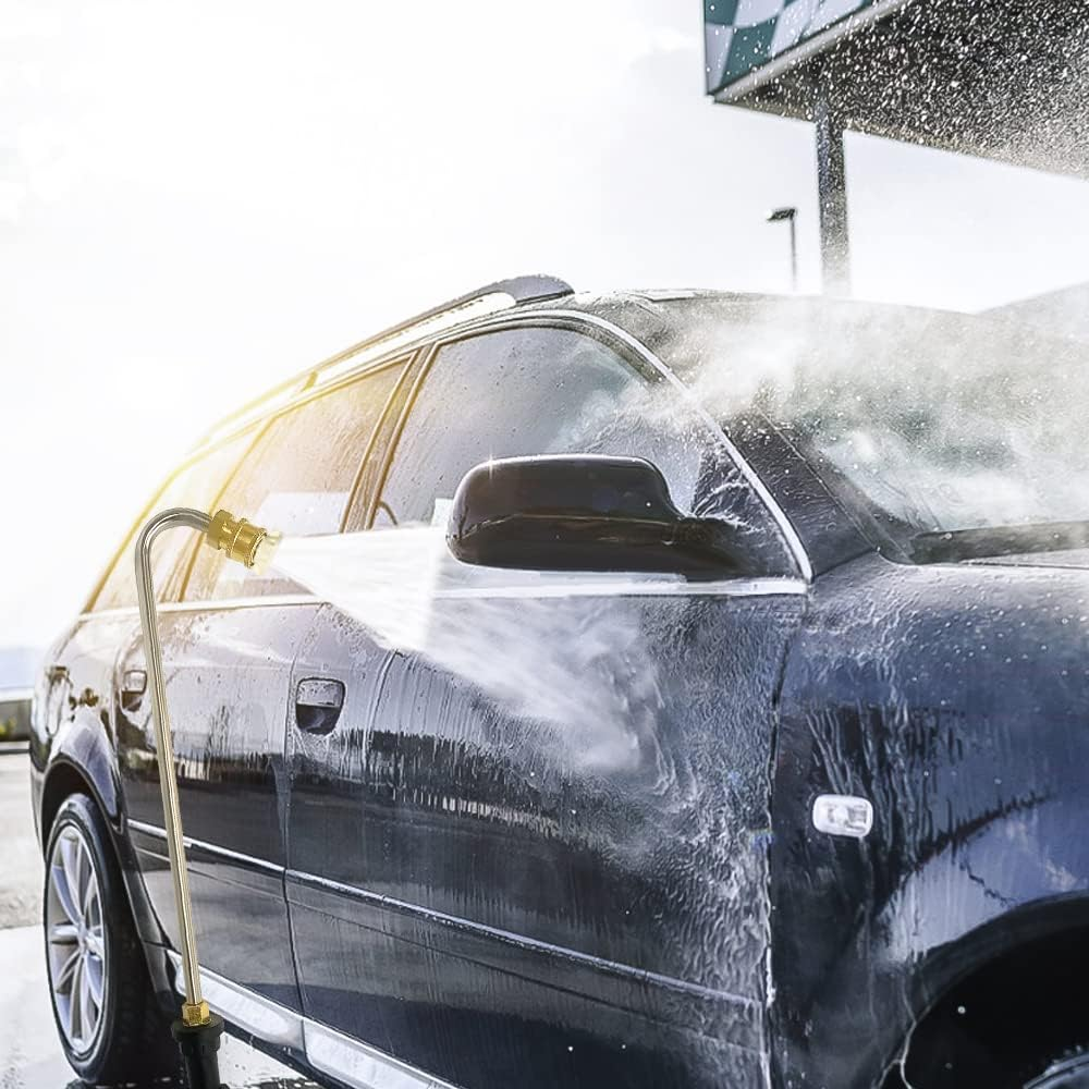 Gutter Cleaning Tools for Karcher K2 K3 K4 K5 K6 K7, Pressure Washer Extension Wand Gutter Cleaner Lance with 5 Pcs Spray Nozzles for Pressure Washer Water Broom Undercarriage Cleaner (U) - Green,White,Yellow image number 3