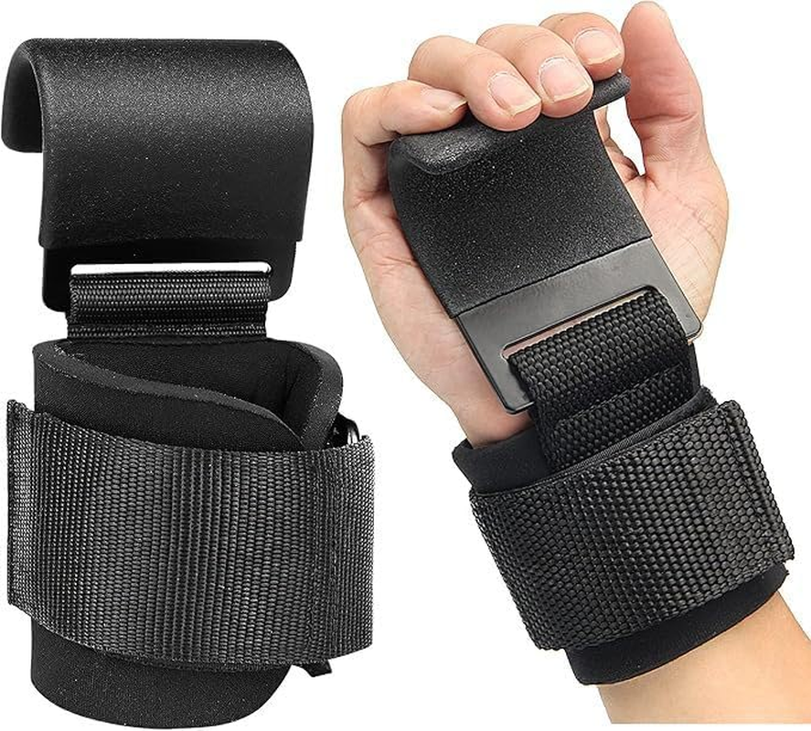 Heavy Duty Weightlifting Hooks Pair with Power Wrist Straps & Hand Grip Support for Deadlifts, Pull Ups & Shrugs - Unisex Gym Fitness Gloves for Men & Women image number 0