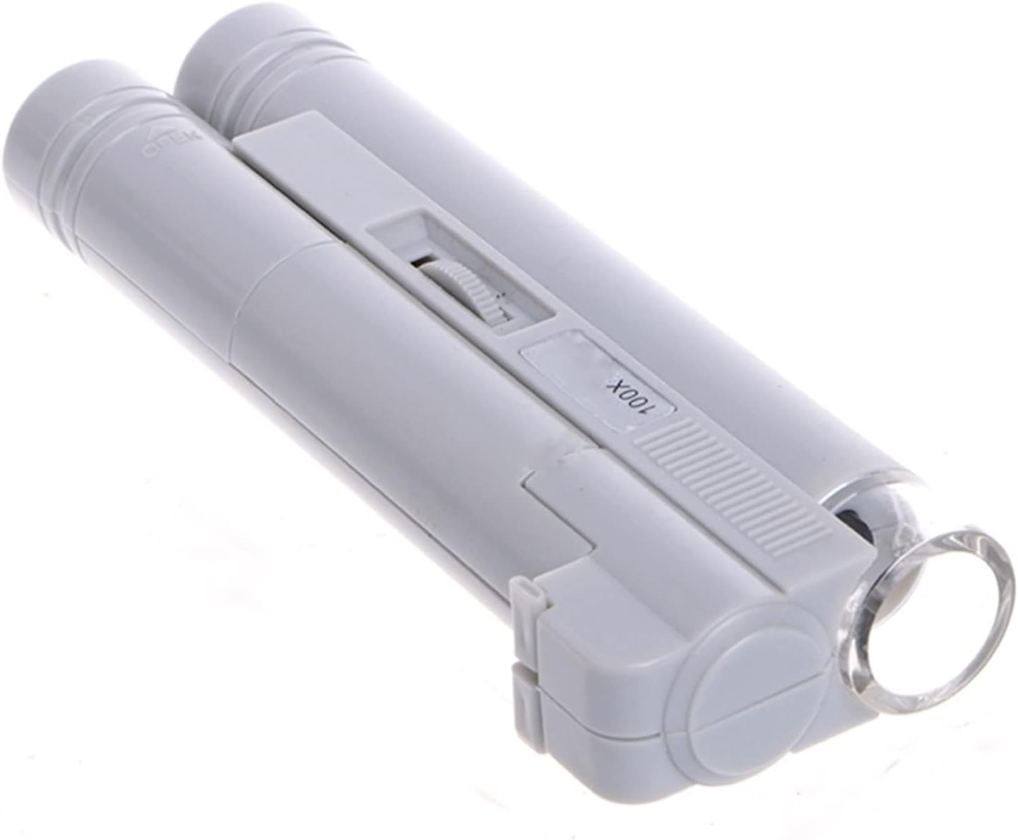 Meichoon Handheld 100X Magnifier High Magnification Loupe Zoom Dual Tube Led Light Portable Microscope for Jewelrylaboratory Work Hobbyists Collectors UC55, White image number 6