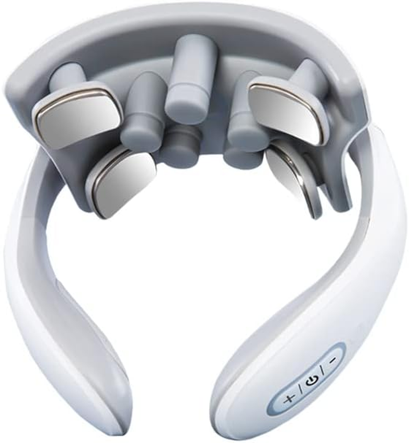 Neck Electric Muscle Stimulator Machine with Heat for Pain Relief, 15 Levels Deep Tissue Massage, Cervical Massager Electric Portable Intelligent Pulse Electricity Muscle Stimulation image number 1