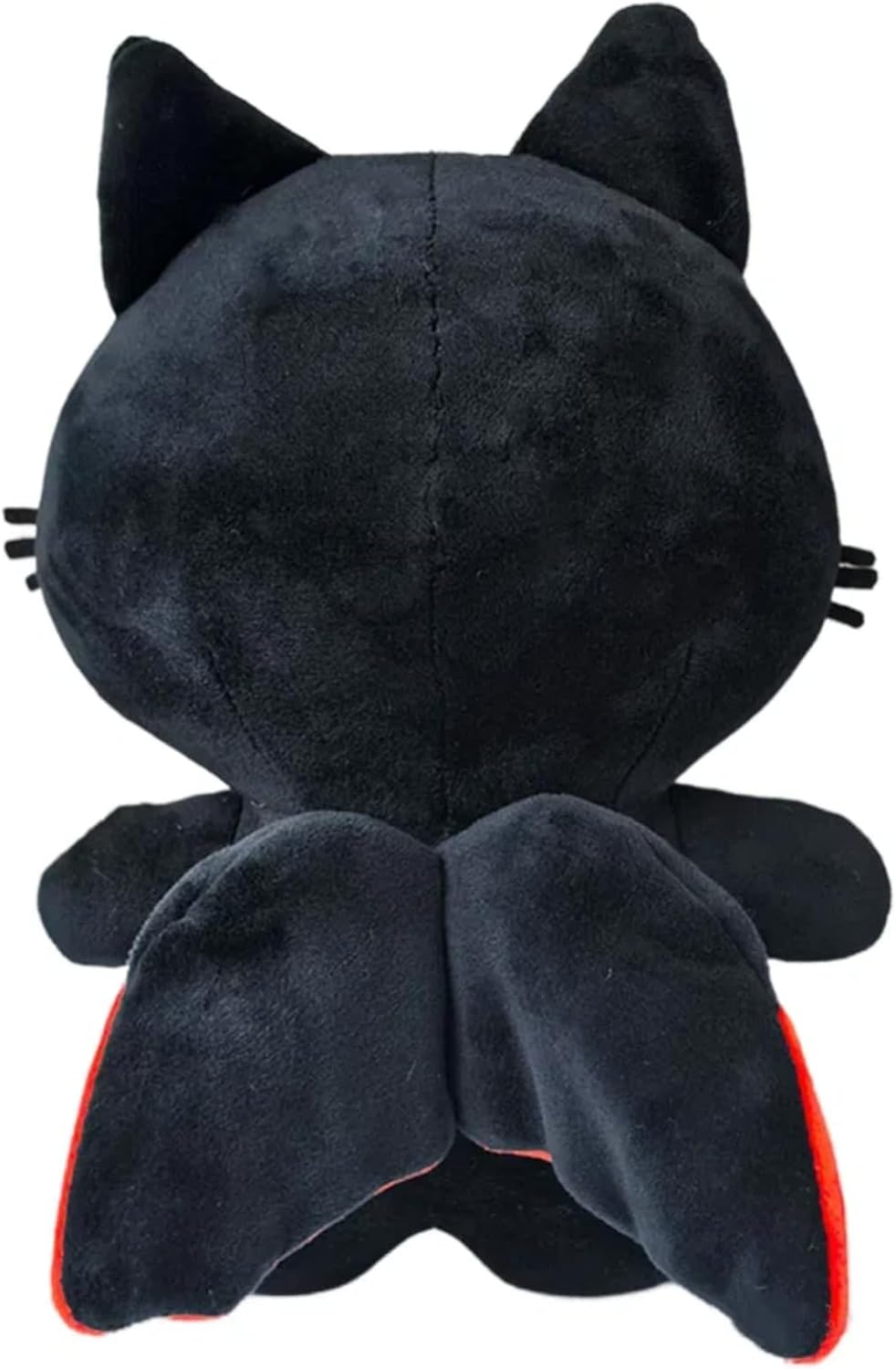 Black Cat Plush Toy with Bat Wings - Gothic Stuffed Animal Doll, Soft Cuddly Pillow for Halloween Decor, Kids Adult Bedroom Sofa Cushion, Cute Plushie Home Decoration image number 3