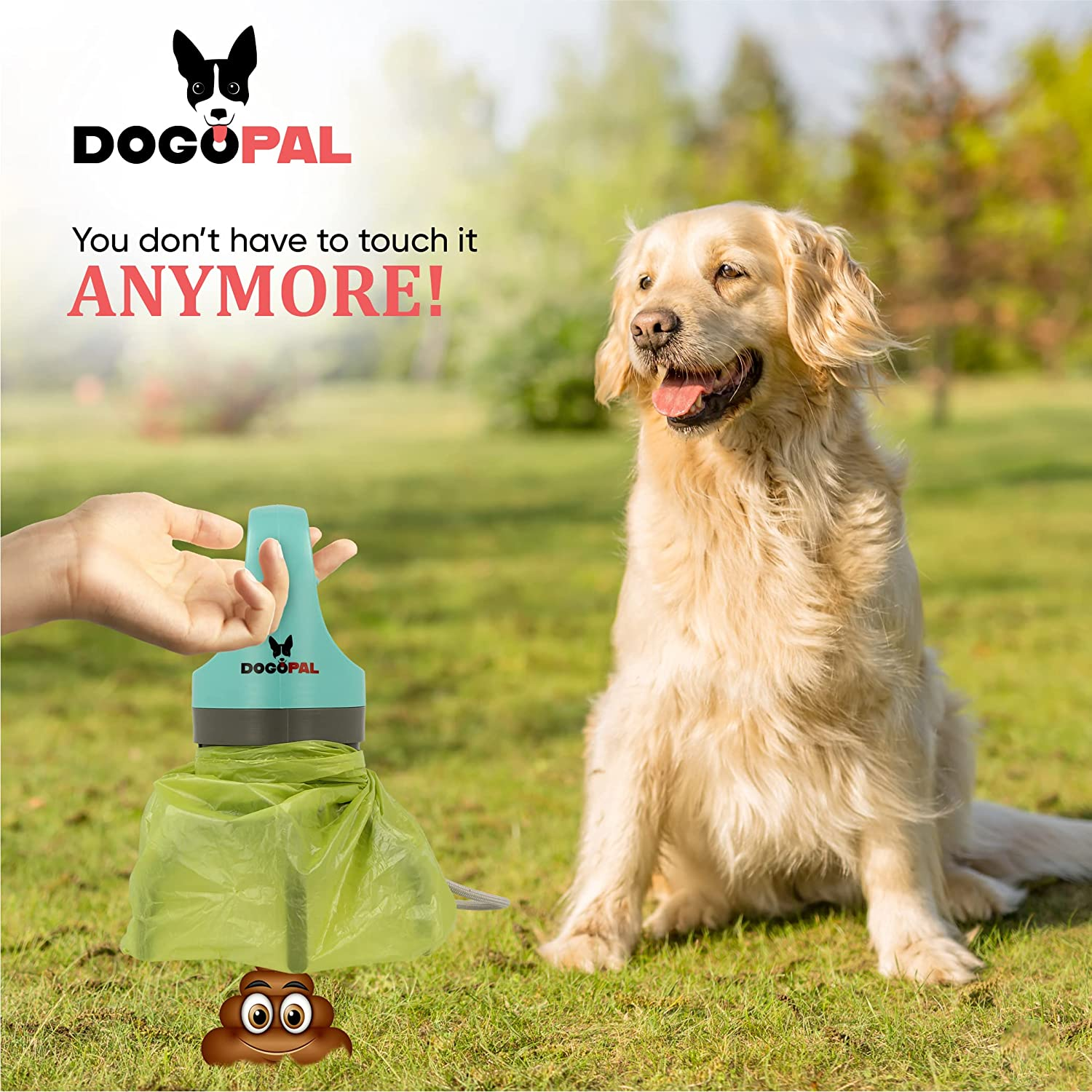 DOGOPAL 360 Dog Poo Grippers with Waste Bag Dispenser - Modern Dog Poop Scoop with Dog Waste Bag Dispenser - Pooper Scooper - Easy to Collect Dog Waste for Small, Medium and Large Dogs image number 6