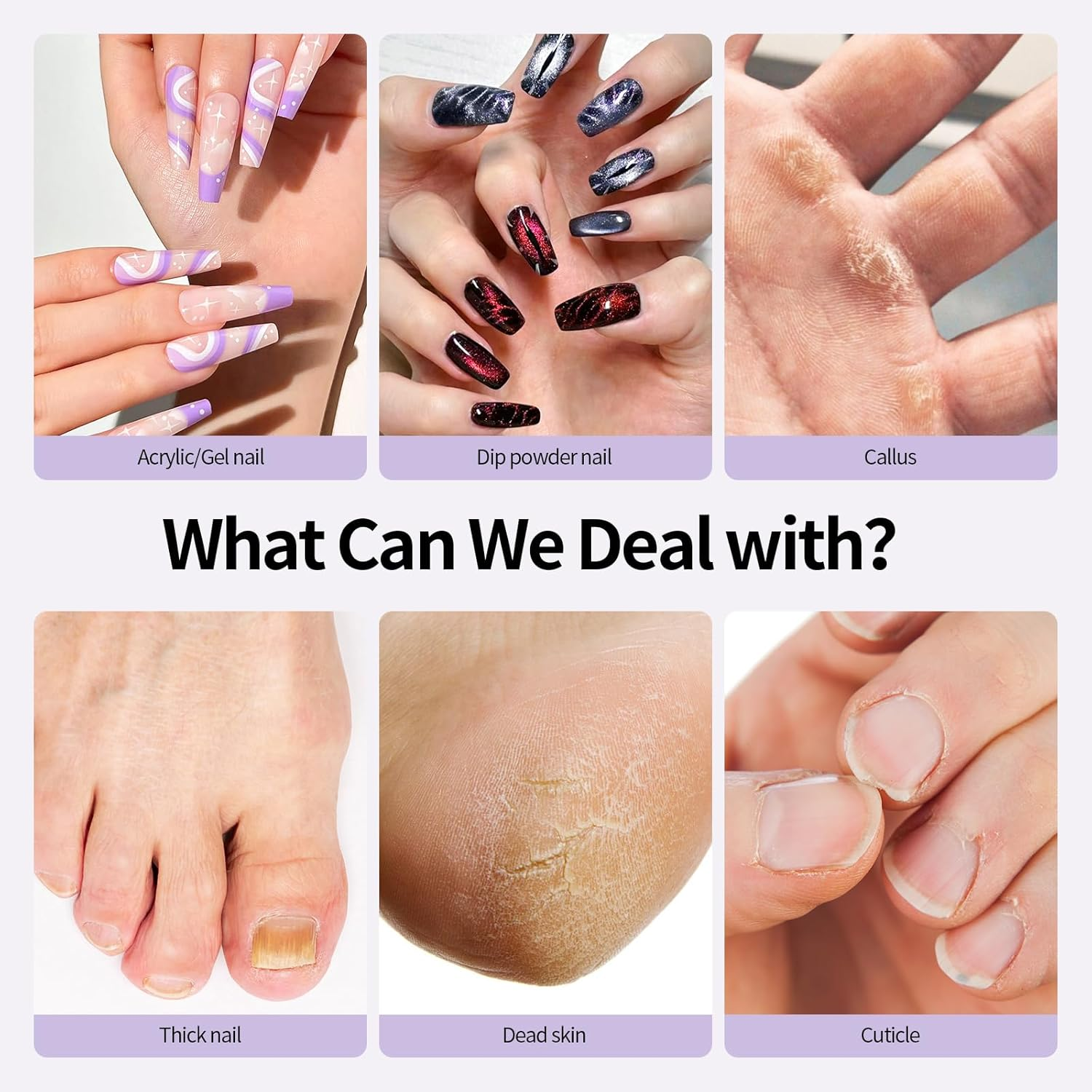 Electric Nail Drill Kit Professional - 9 Speed Cordless Electric Nail File with LED Display, Portable Nail Drill Machine for Acrylic Gel Nails, Hand Feet Trimmer Buffer Tool for Women Men Baby Blue image number 5