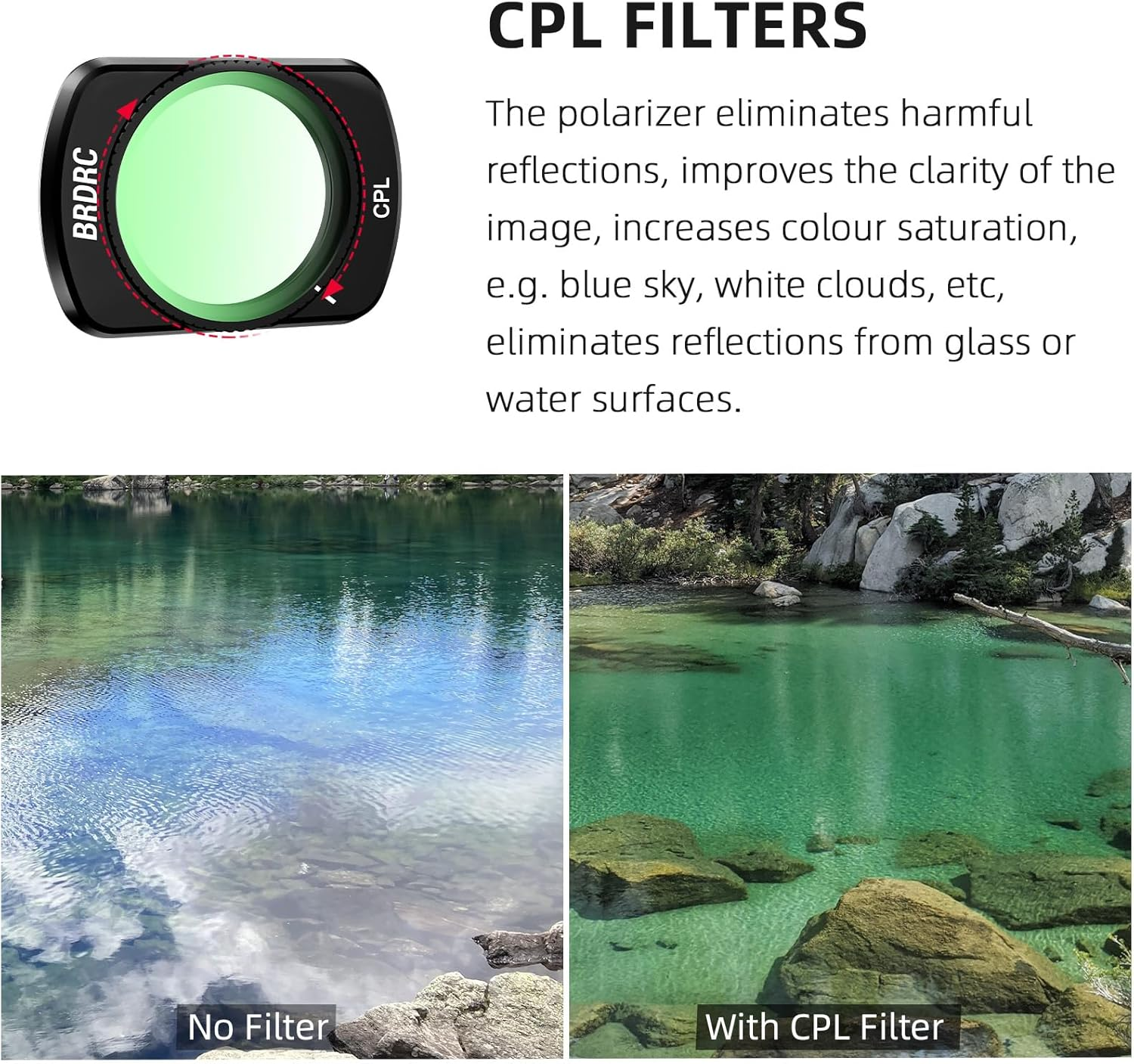 BRDRC Pocket 3 ND Filters Set, 6 Pack - CPL ND4 ND8 ND16 ND32 ND64 Lens Filter for DJI Osmo Pocket 3 Creator Combo Camera Accessories - Can Be Stacked image number 5