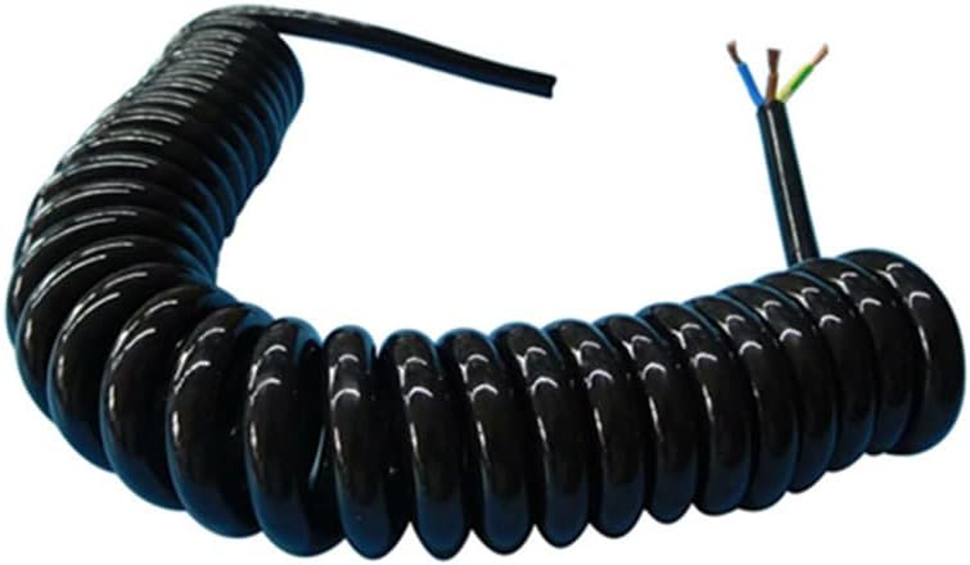 Spring Spiral Cable 2Core/3/4Core PU Spring Spiral Cable Wire 18 AWG 17/15/ 13Awg Power Cable Stretch 1/2/ 3/4/ 5Meters (Color : 3 Core 18Awg, Size : Stretch1Meter)